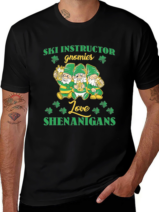 Ski Instructor Gnomies St. Patricks Day T-Shirt