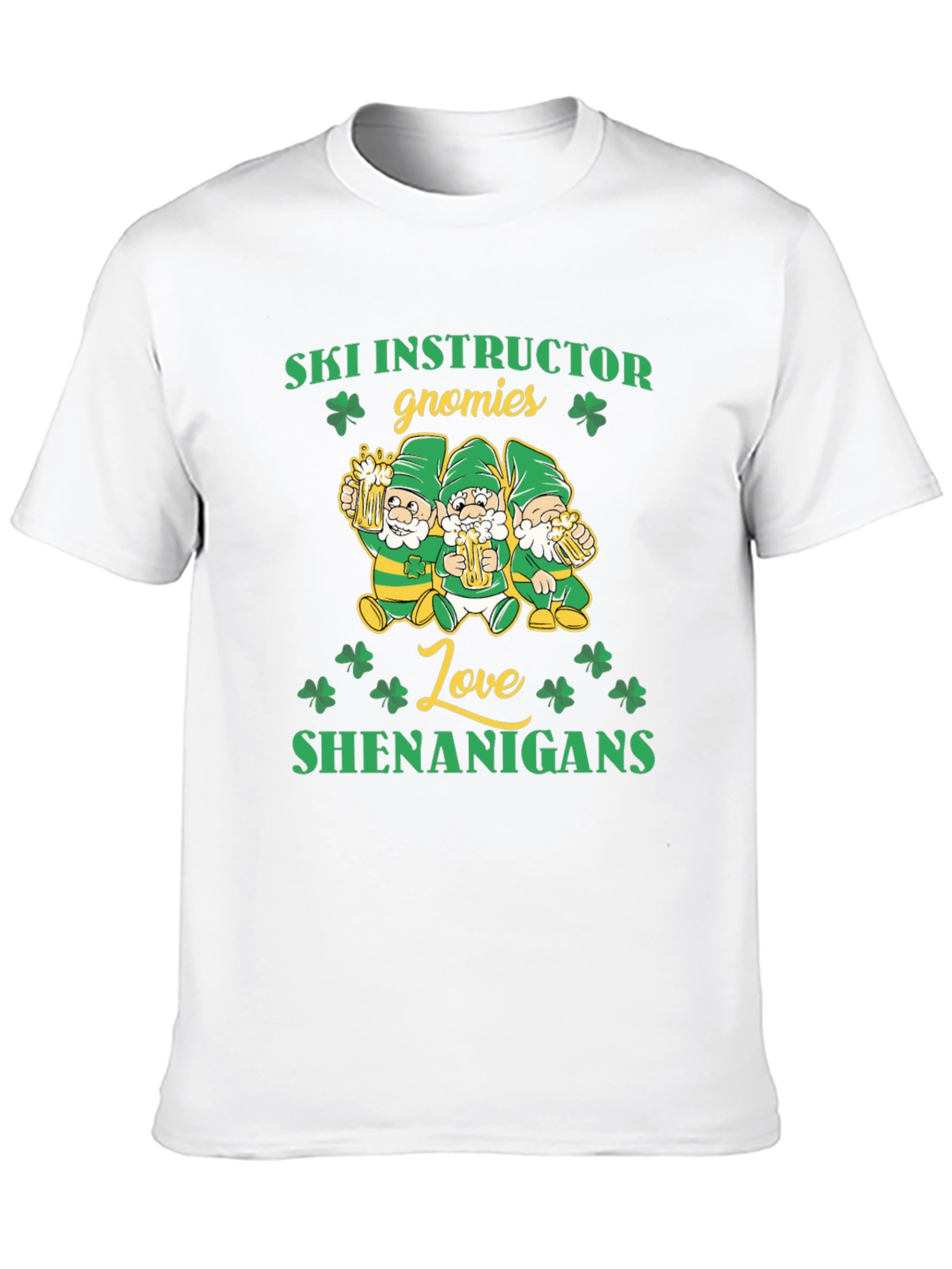 Ski Instructor Gnomies St. Patricks Day T-Shirt