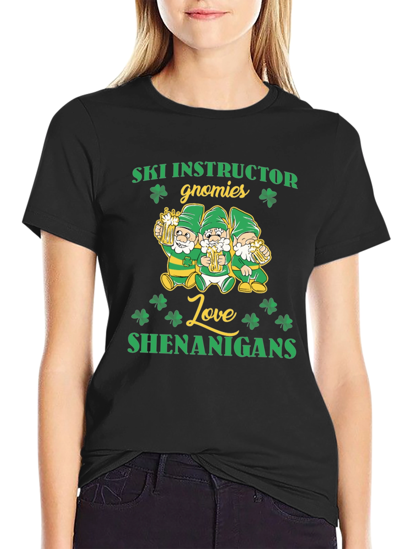 Ski Instructor Gnomies St. Patricks Day T-Shirt