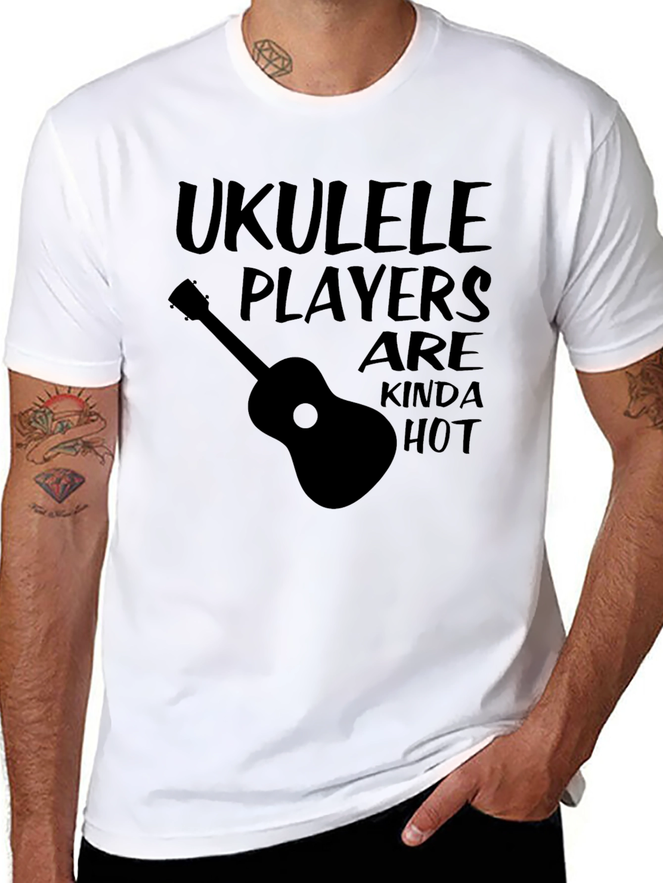 Ukulele Players Are Kinda Hot Black T-Shirt