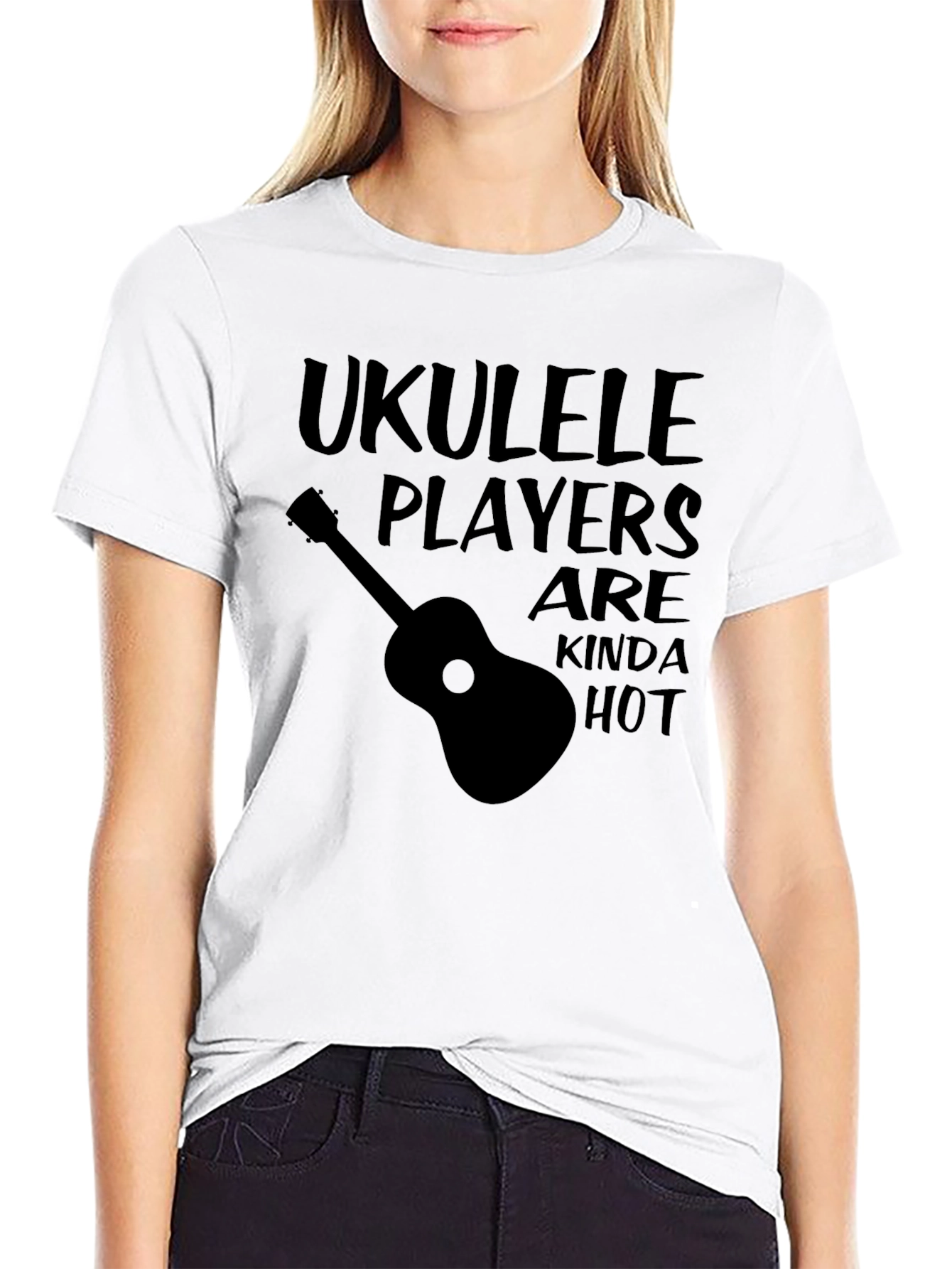 Ukulele Players Are Kinda Hot Black T-Shirt