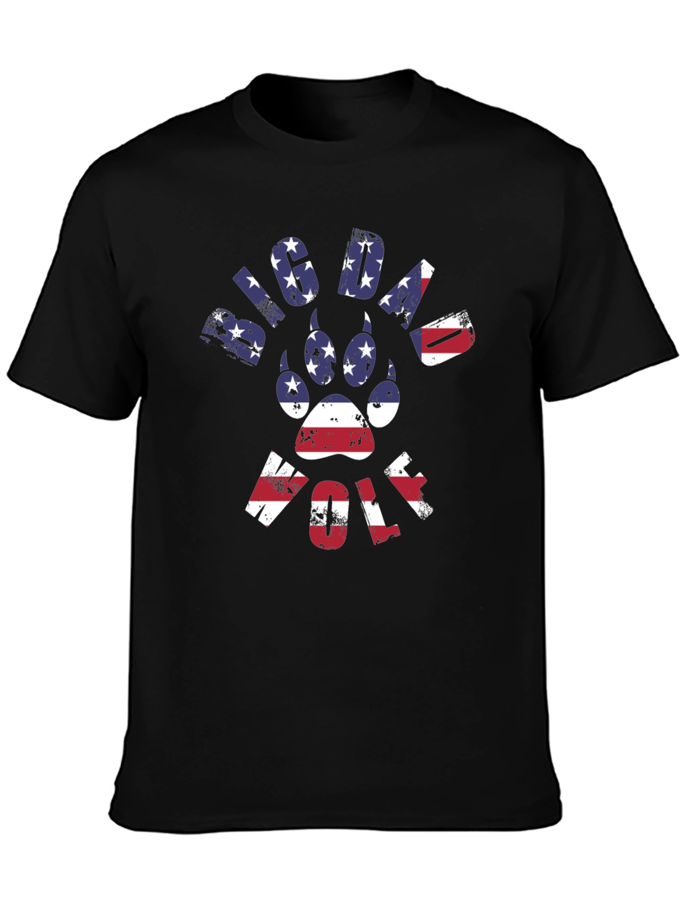 Big Dawg Wolf Patriotic Graphic Tee