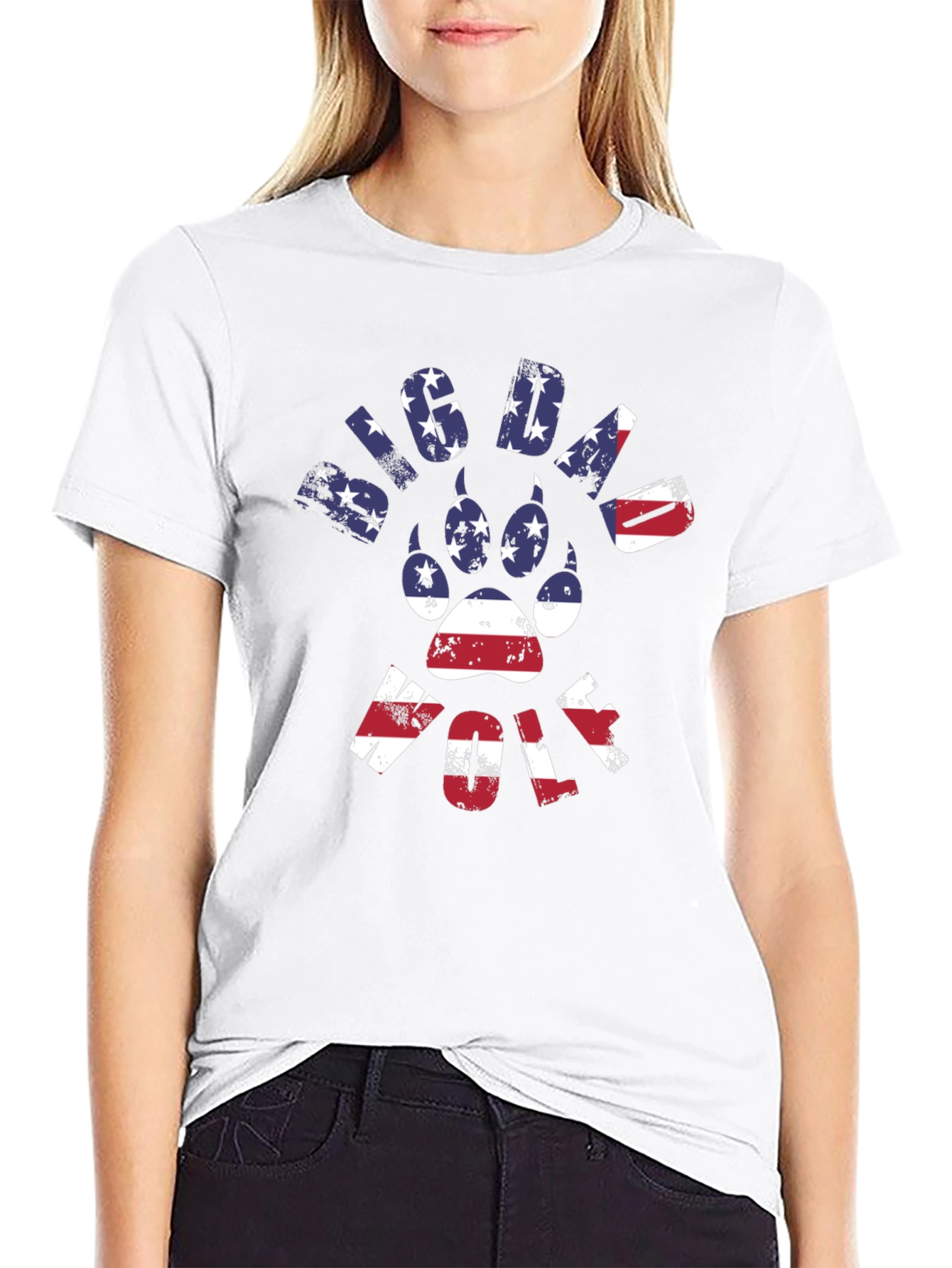 Big Dawg Wolf Patriotic Graphic Tee