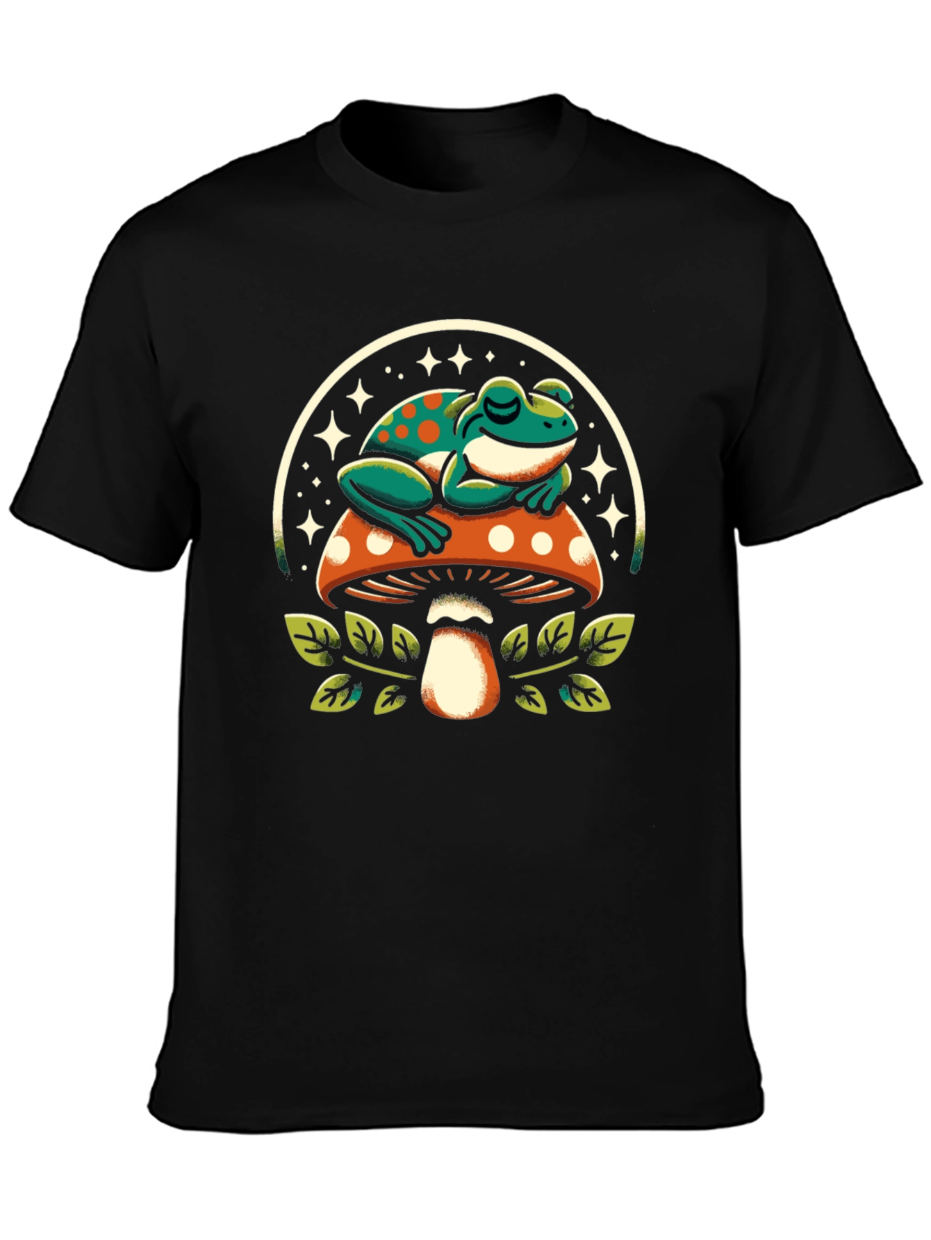 Frog on Mushroom Graphic Tee - Relaxed Fit