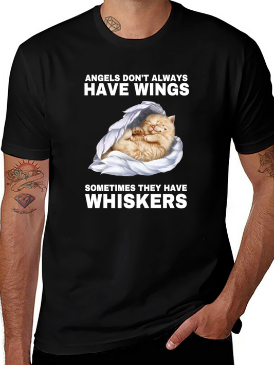 Angel Cat T-Shirt - Whiskers Wings Cute Kitty Tee
