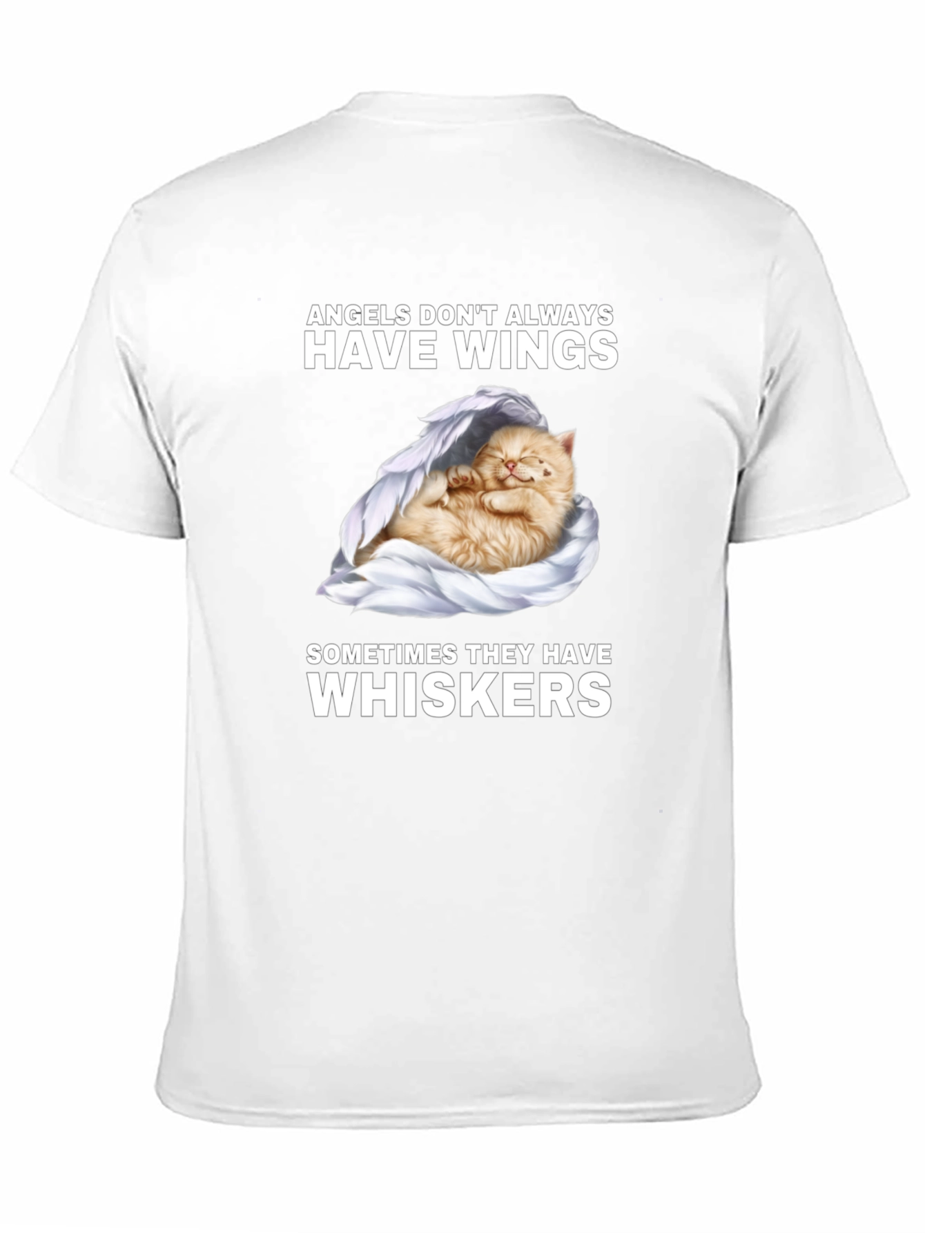 Angel Cat T-Shirt - Whiskers Wings Cute Kitty Tee