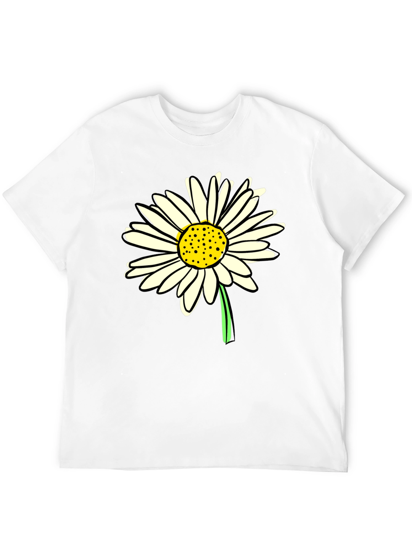 Daisy Graphic Tee - Classic Black Cotton T-Shirt