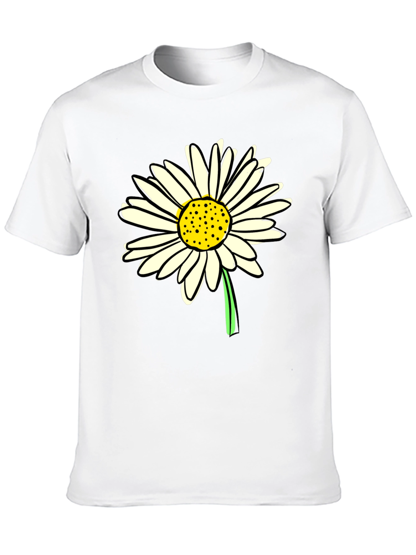 Daisy Graphic Tee - Classic Black Cotton T-Shirt