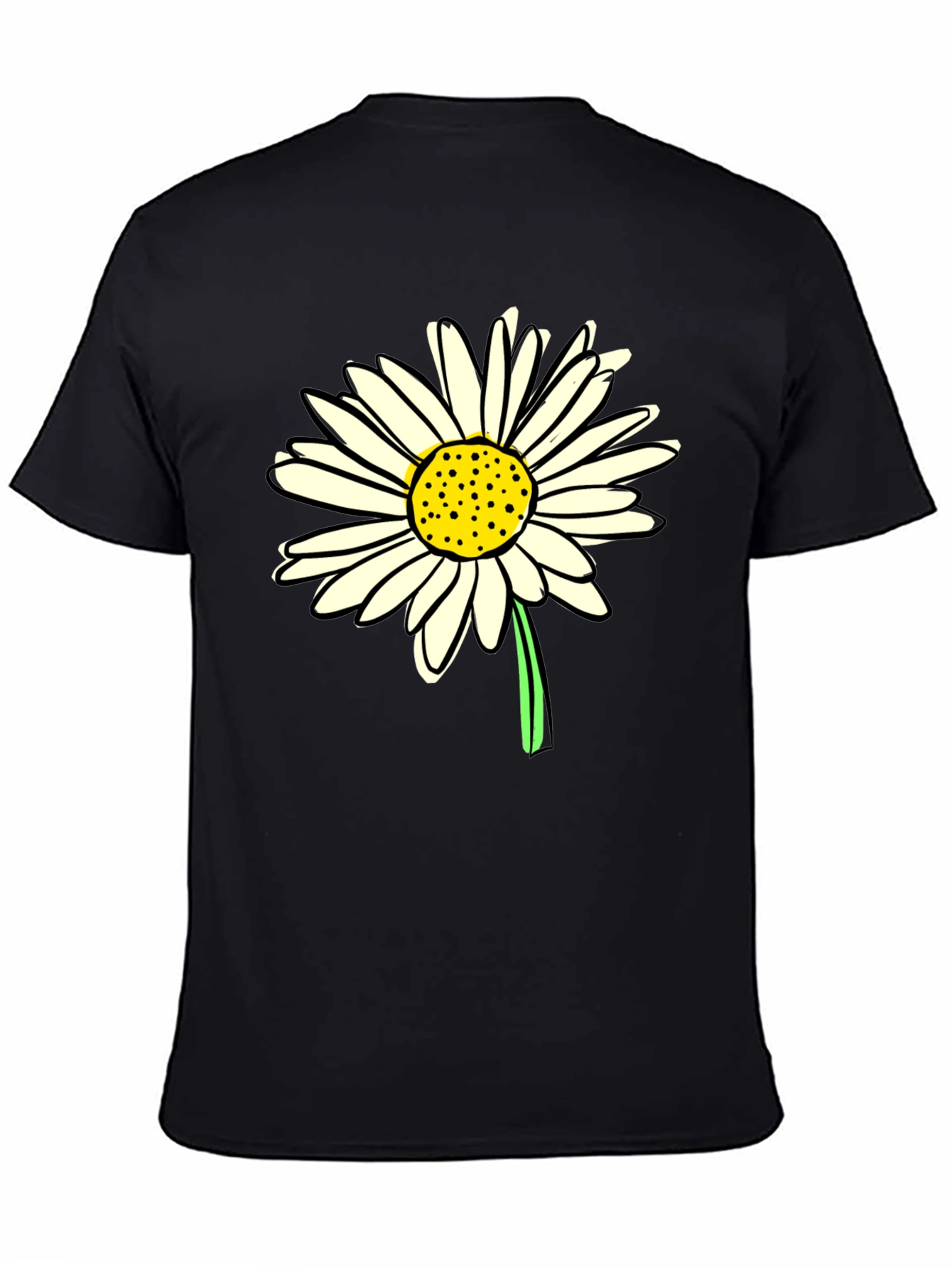 Daisy Graphic Tee - Classic Black Cotton T-Shirt