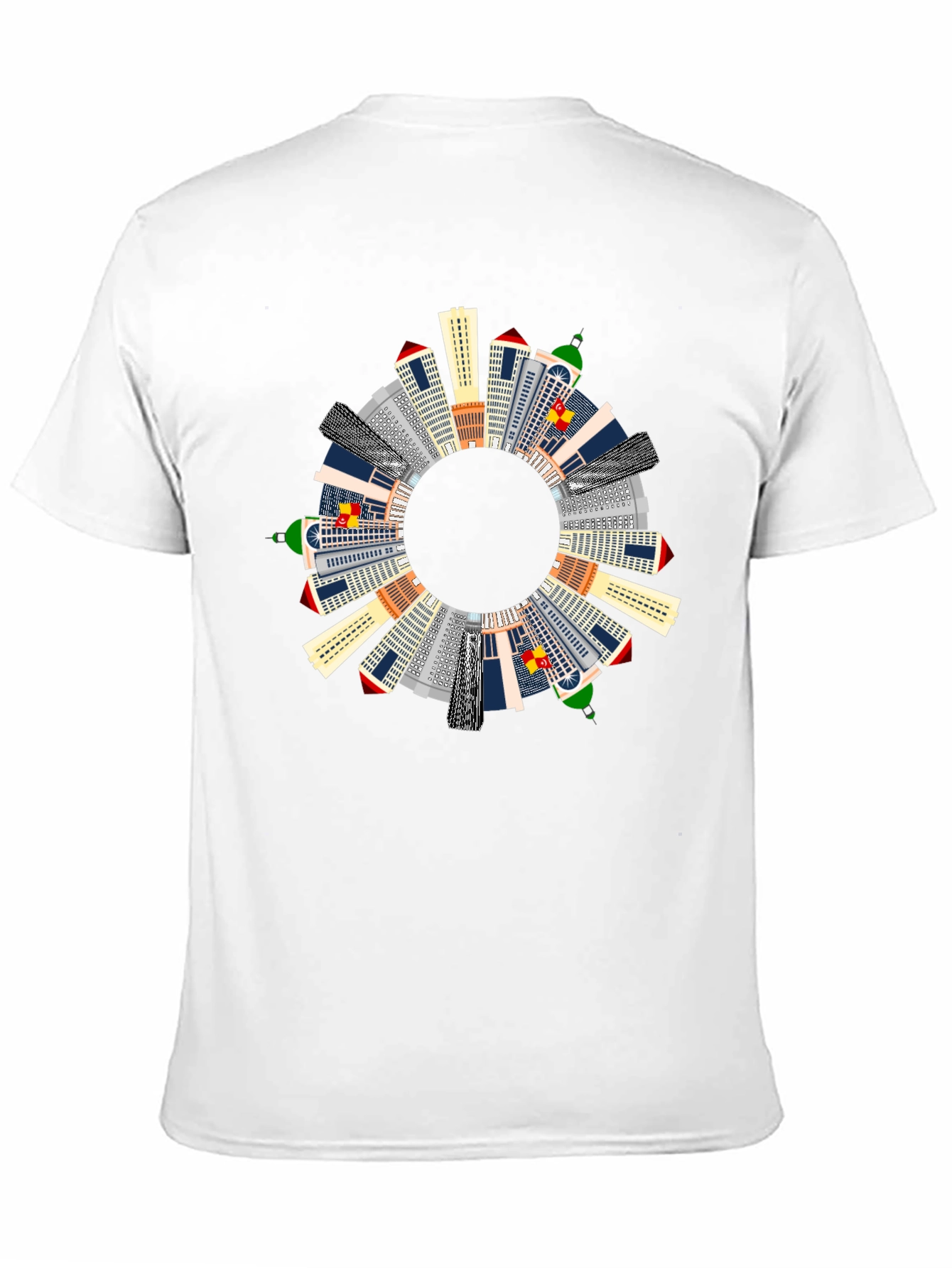 Cityscape Circle Graphic T-Shirt - Black