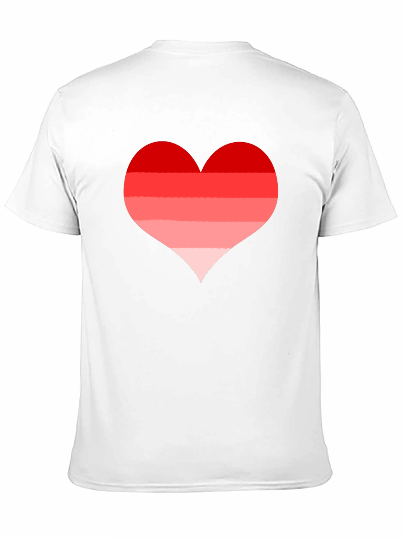 Red Striped Heart Tee - Casual Black T-Shirt
