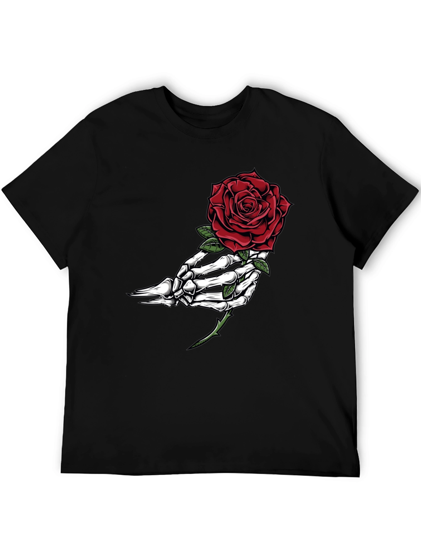 Skeleton Hand Rose Graphic T-Shirt
