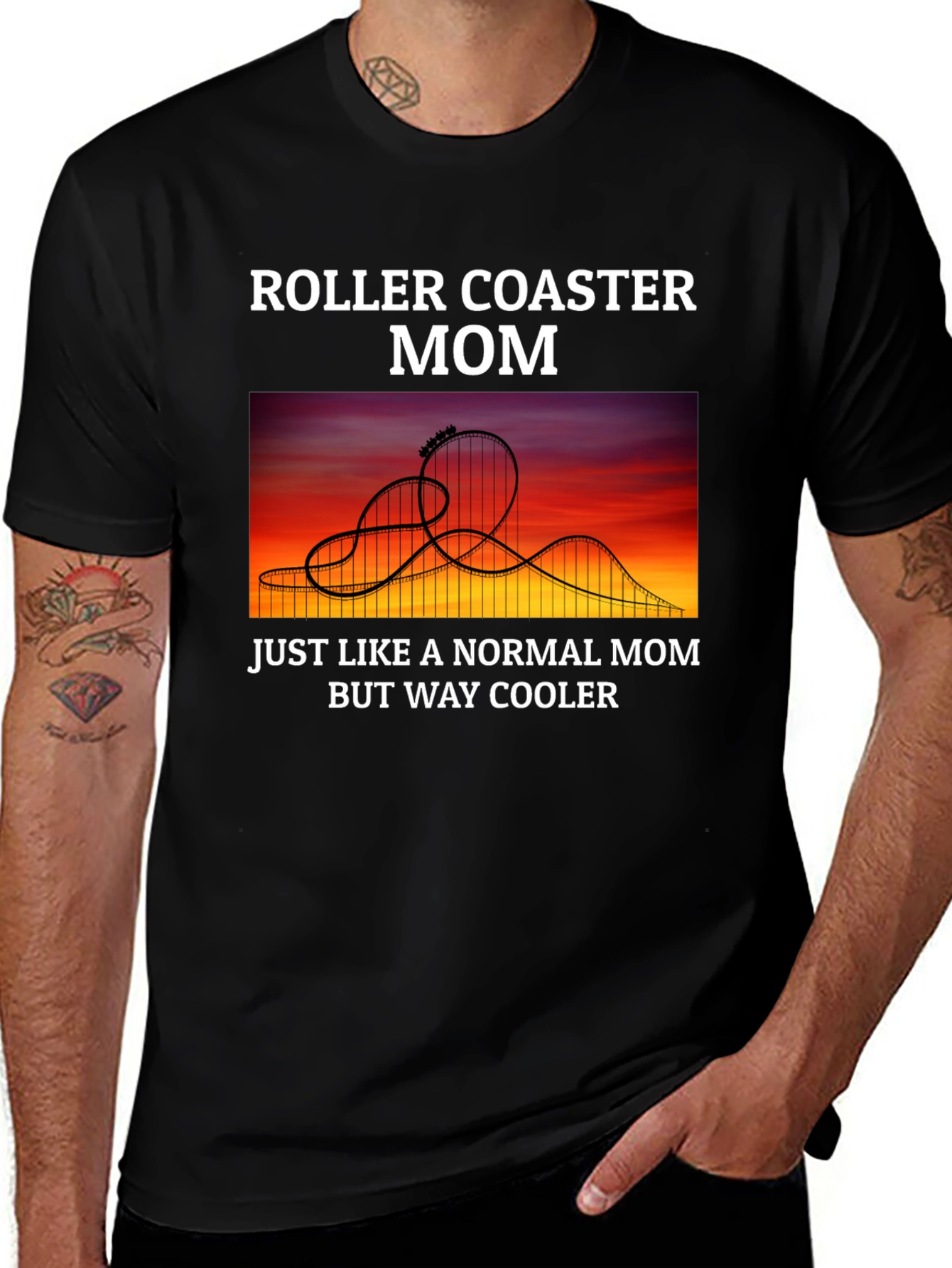 Roller Coaster Mom T-Shirt - Cool Graphic Tee