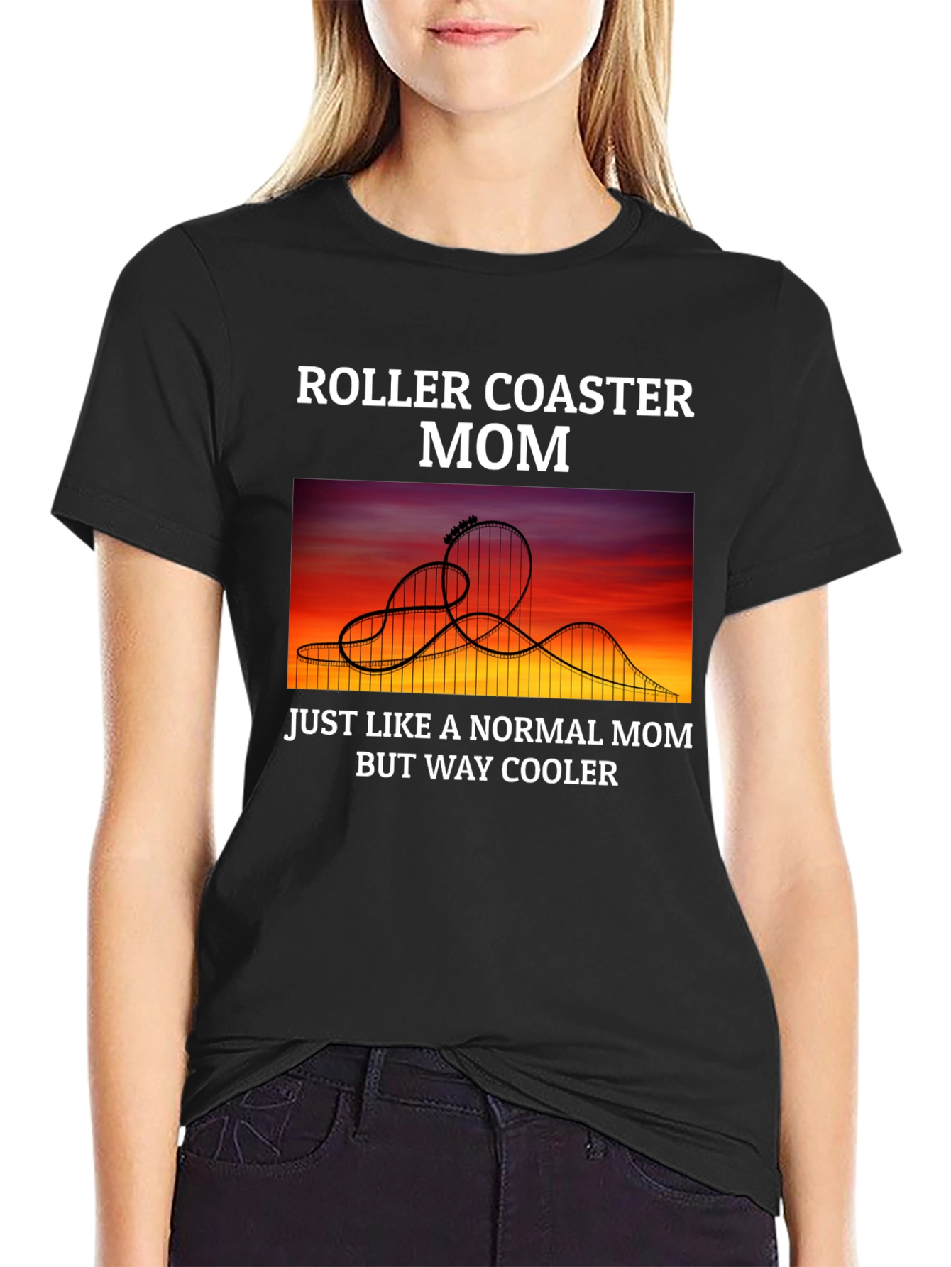 Roller Coaster Mom T-Shirt - Cool Graphic Tee