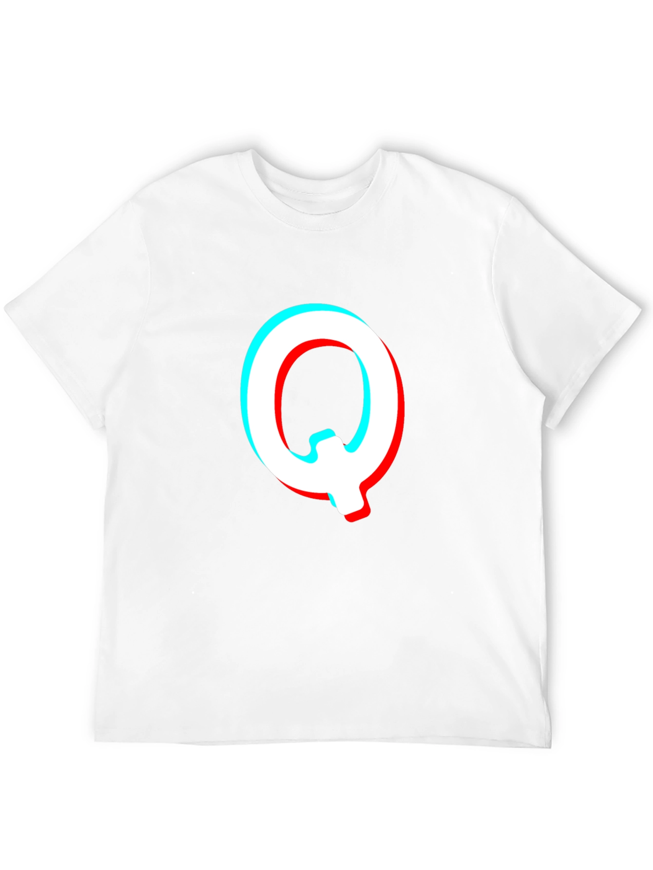 Letter Q Glitch Effect Graphic T-Shirt