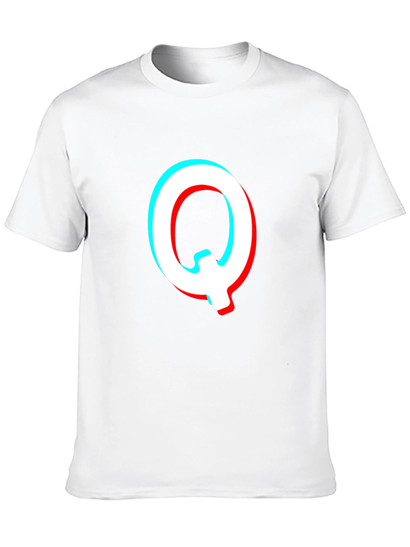 Letter Q Glitch Effect Graphic T-Shirt