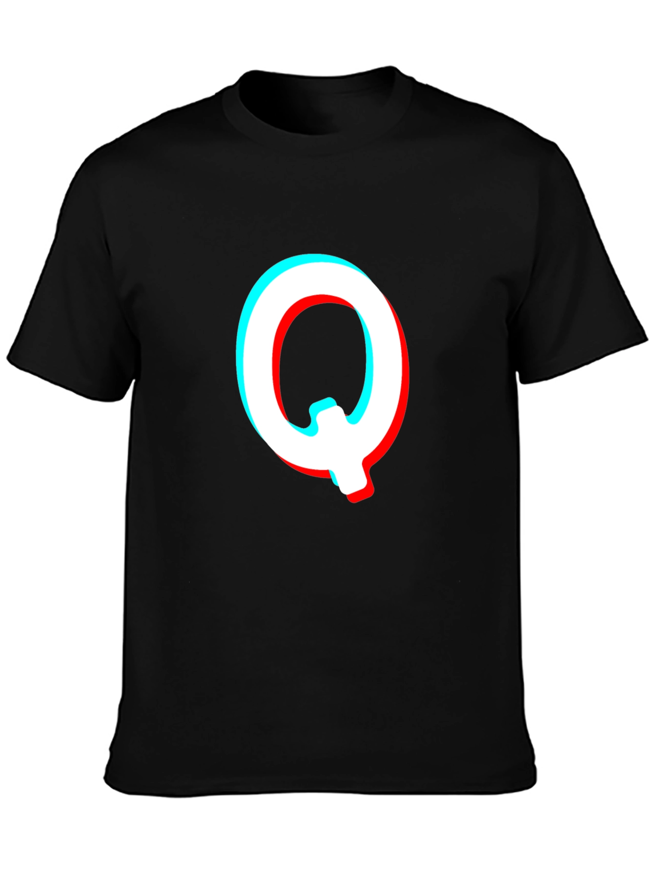 Letter Q Glitch Effect Graphic T-Shirt