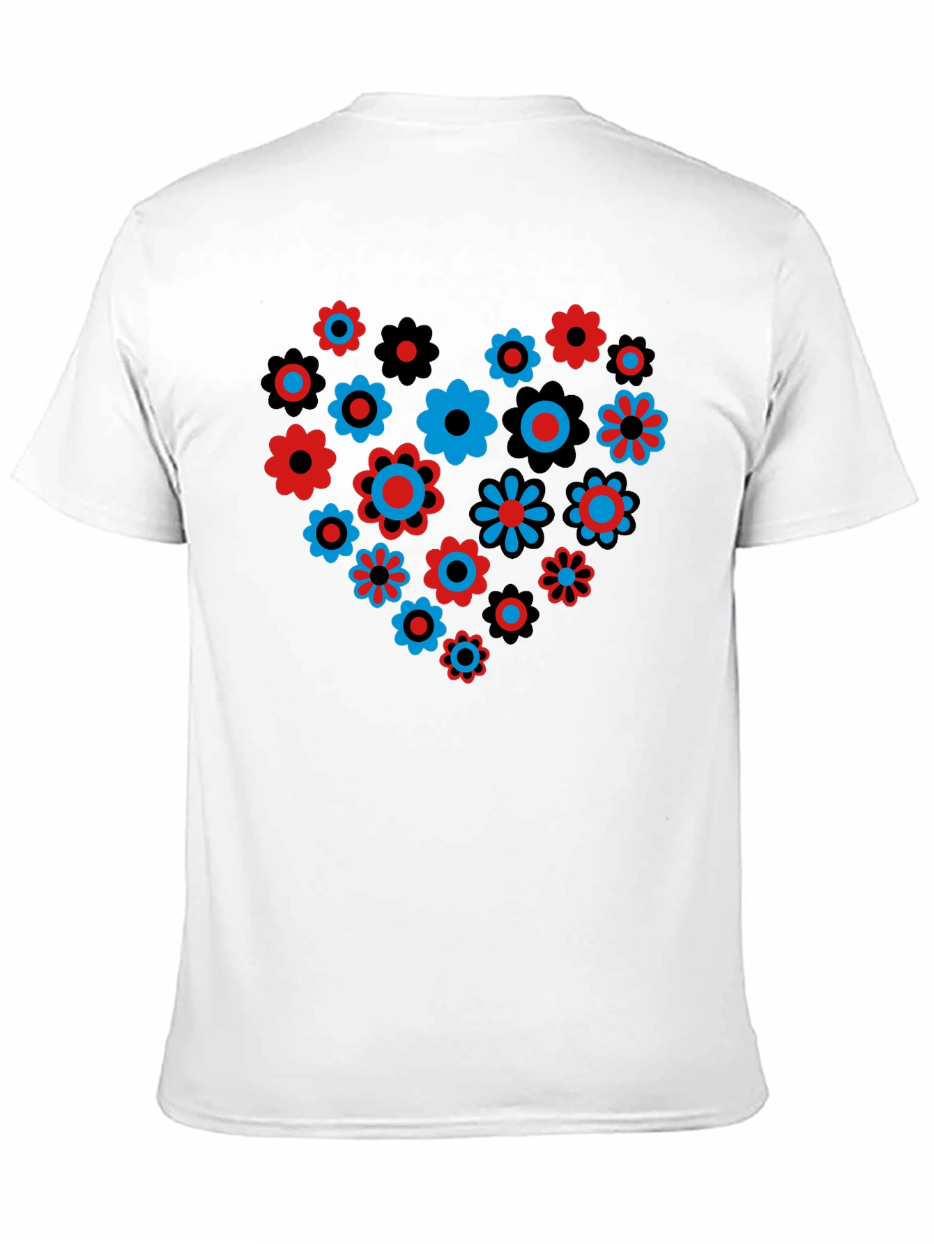 Floral Heart Graphic T-Shirt - Black