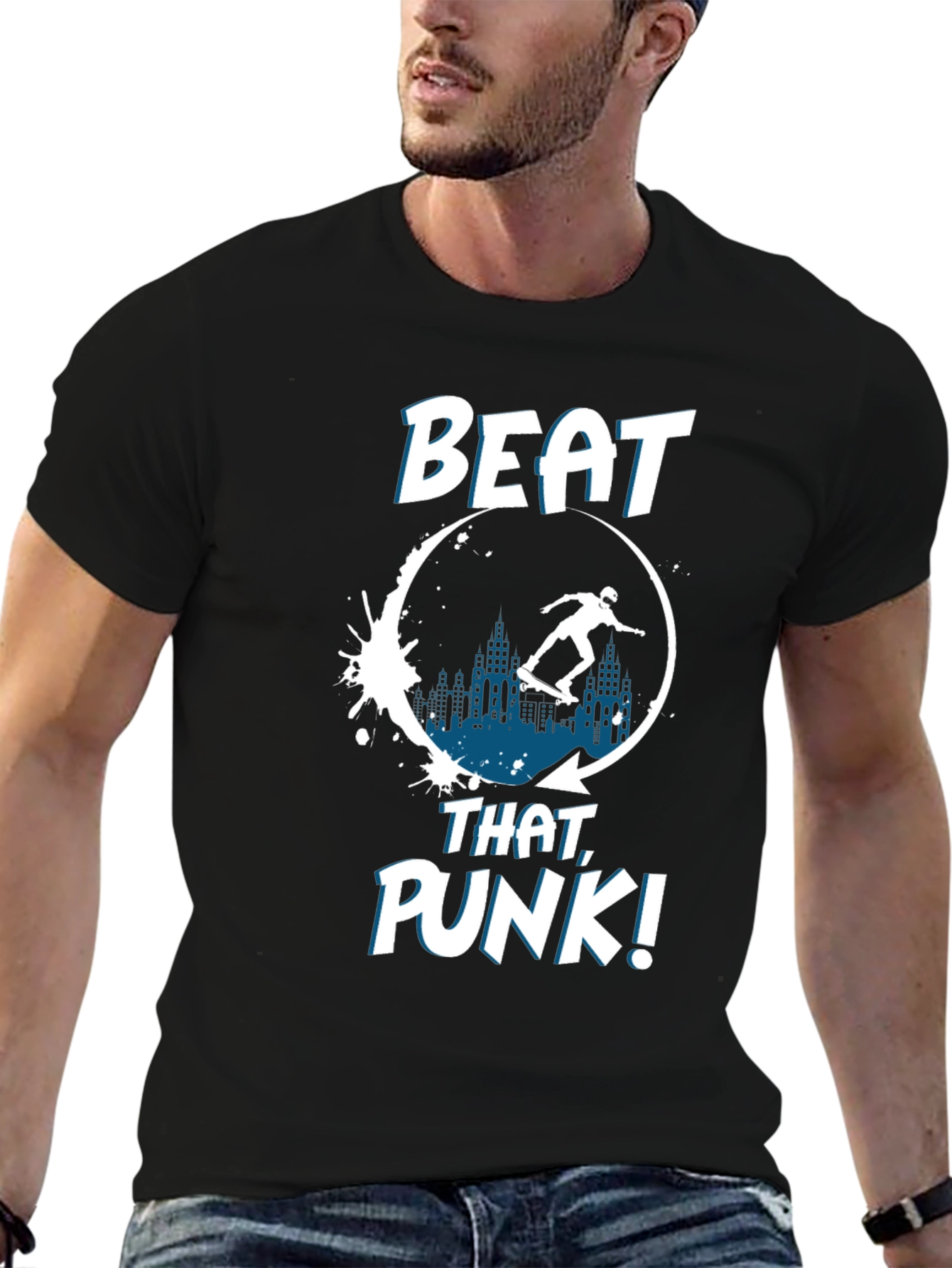 Beat That Punk! Skater Graphic T-Shirt