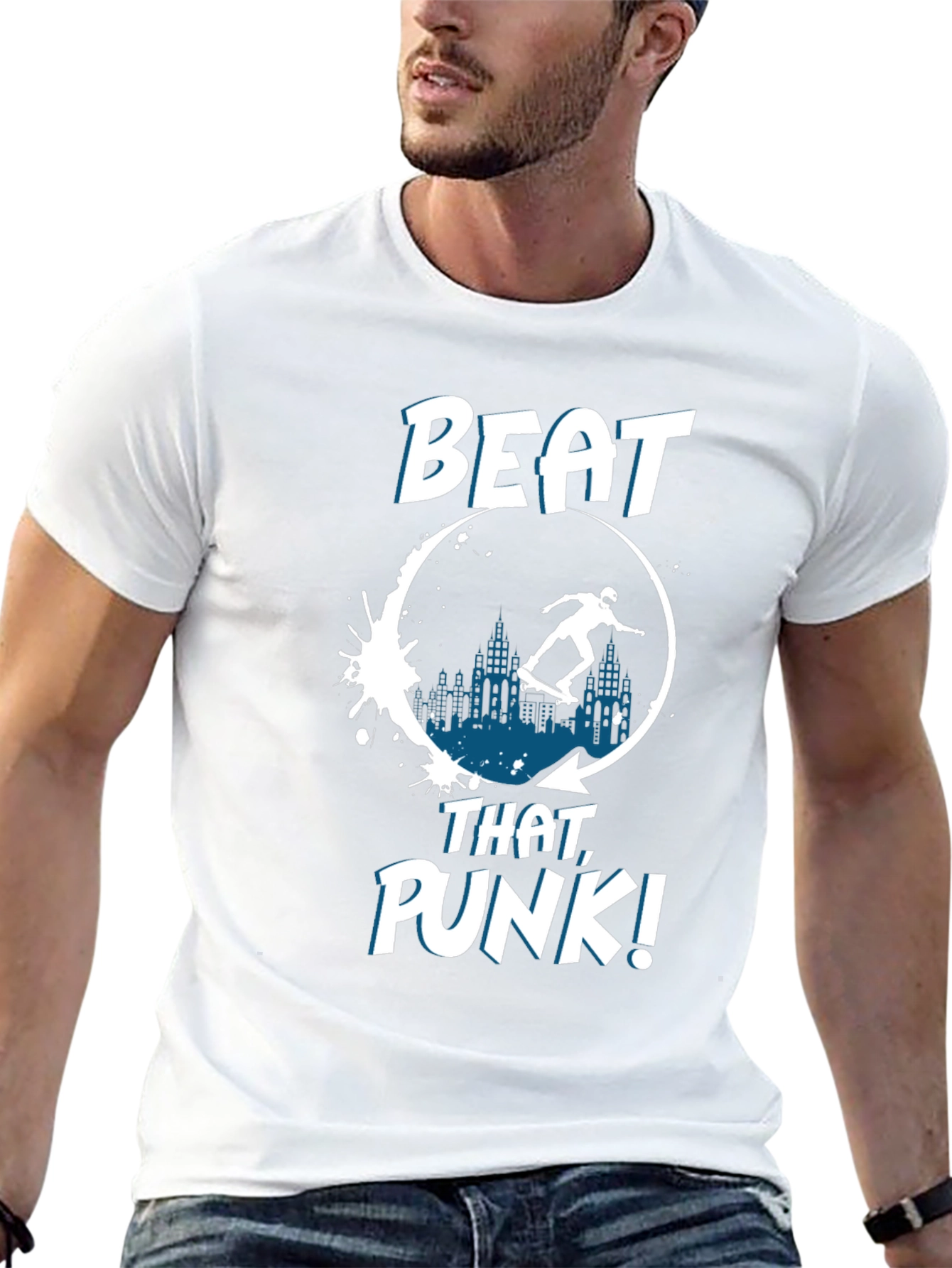 Beat That Punk! Skater Graphic T-Shirt
