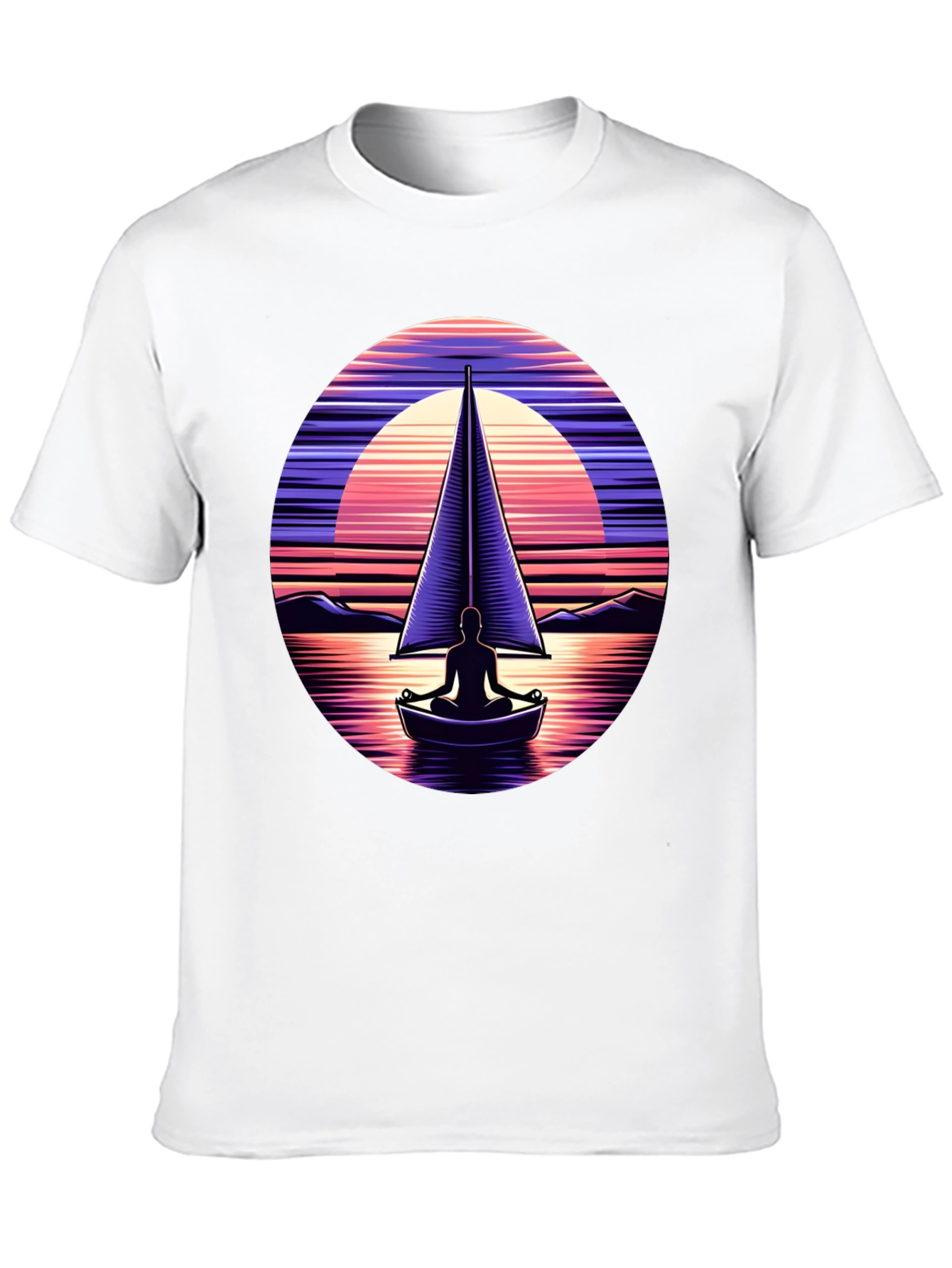 Sunset Sailboat Meditation Graphic Tee