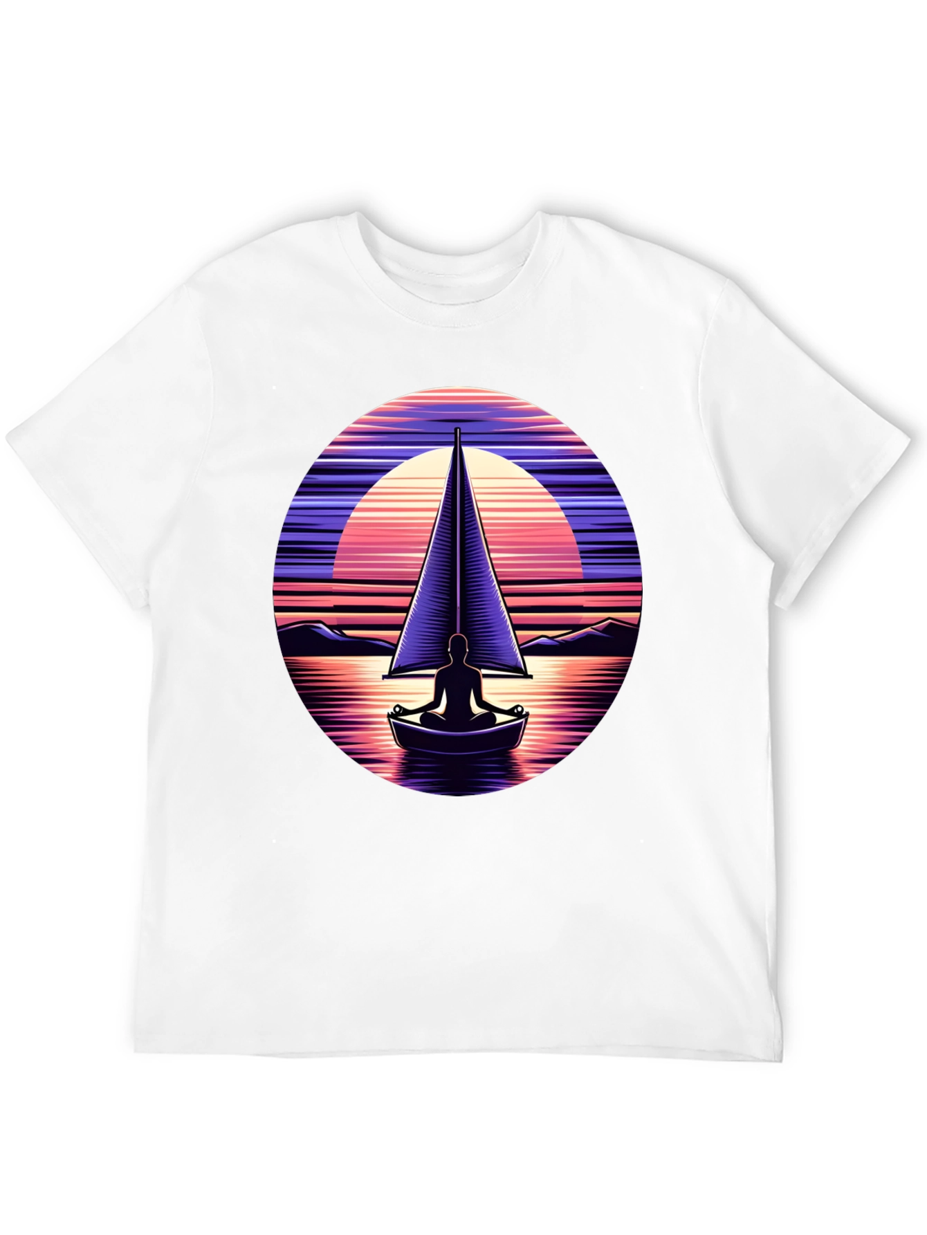 Sunset Sailboat Meditation Graphic Tee