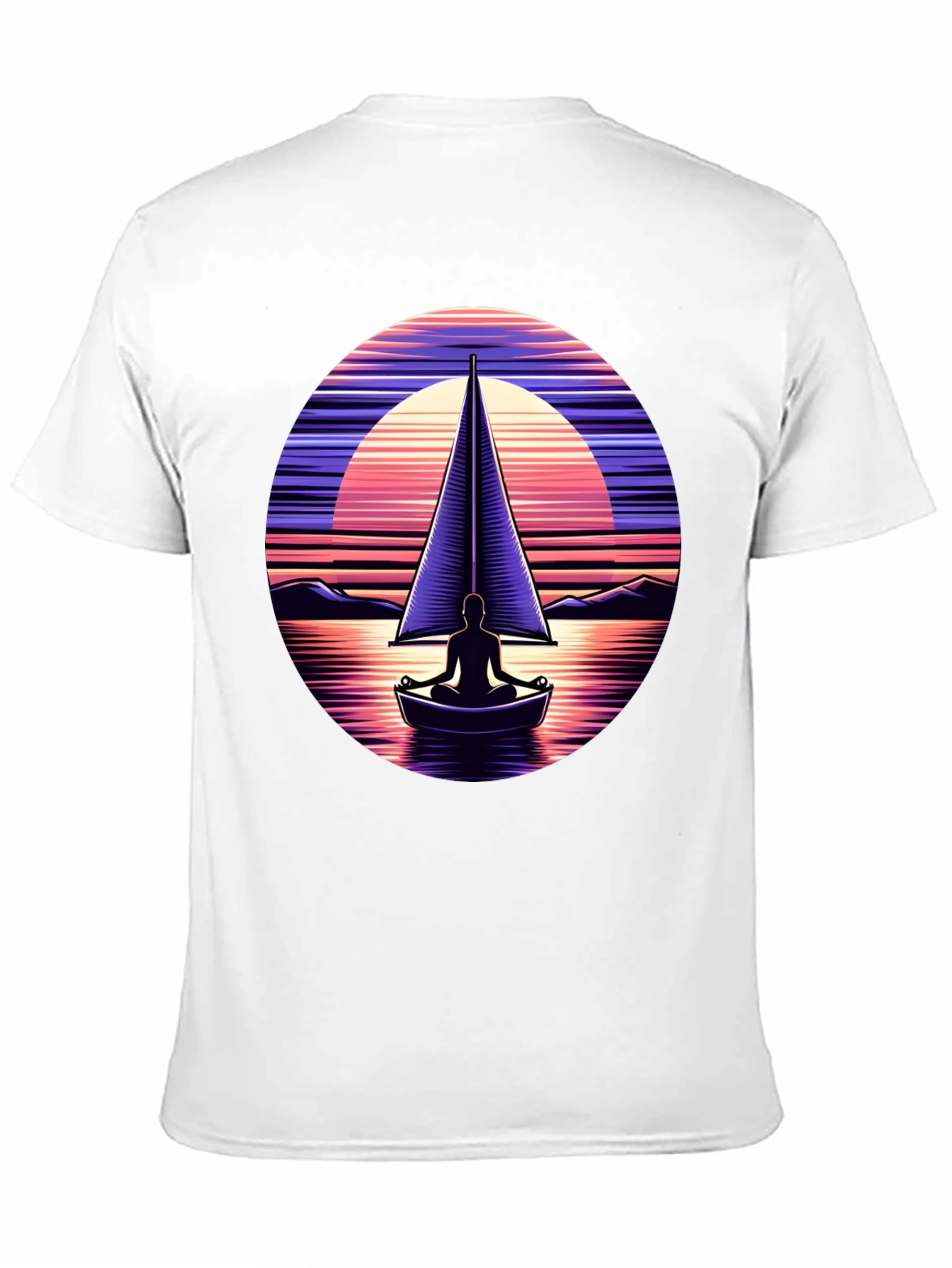 Sunset Sailboat Meditation Graphic Tee