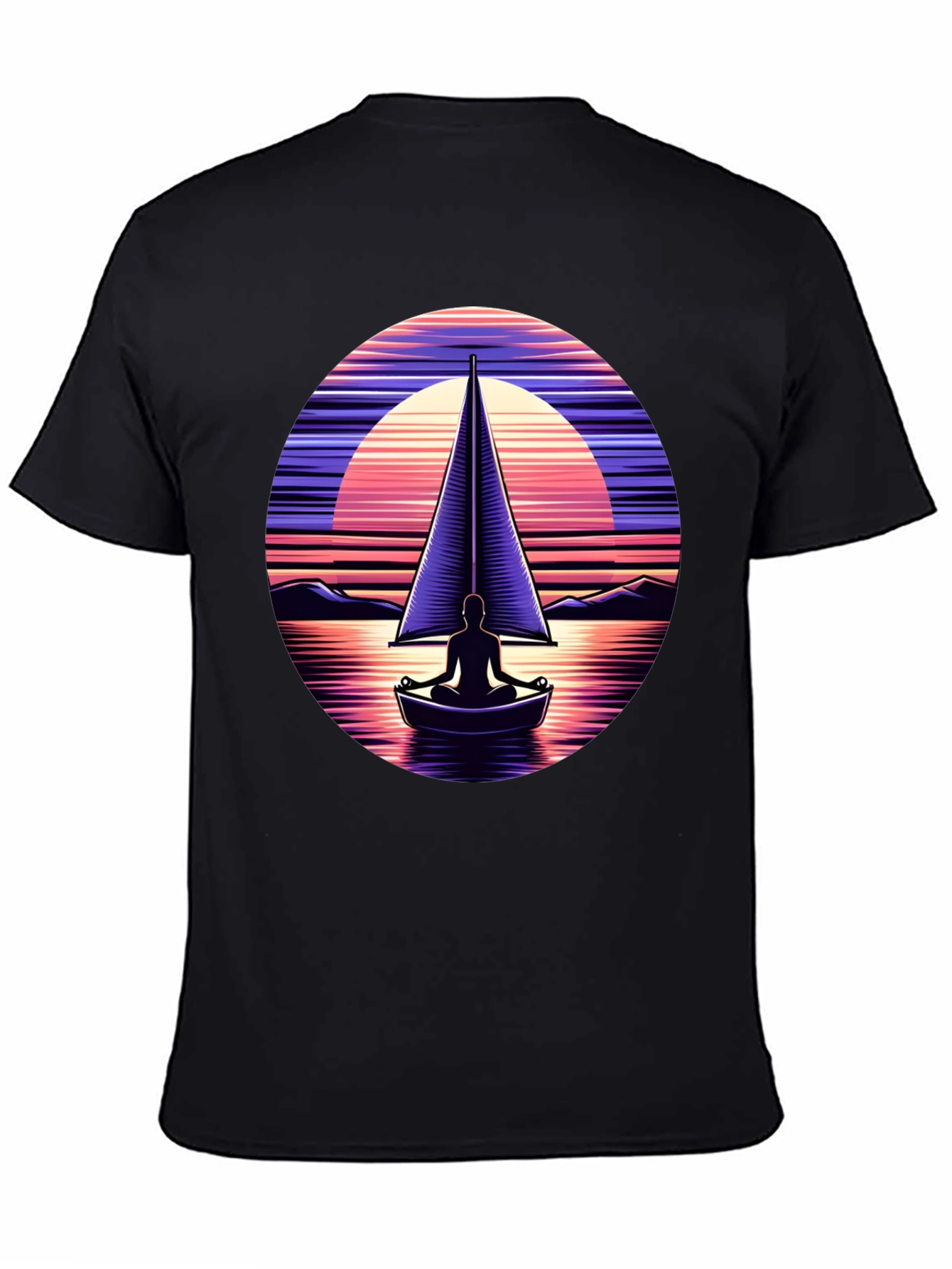 Sunset Sailboat Meditation Graphic Tee