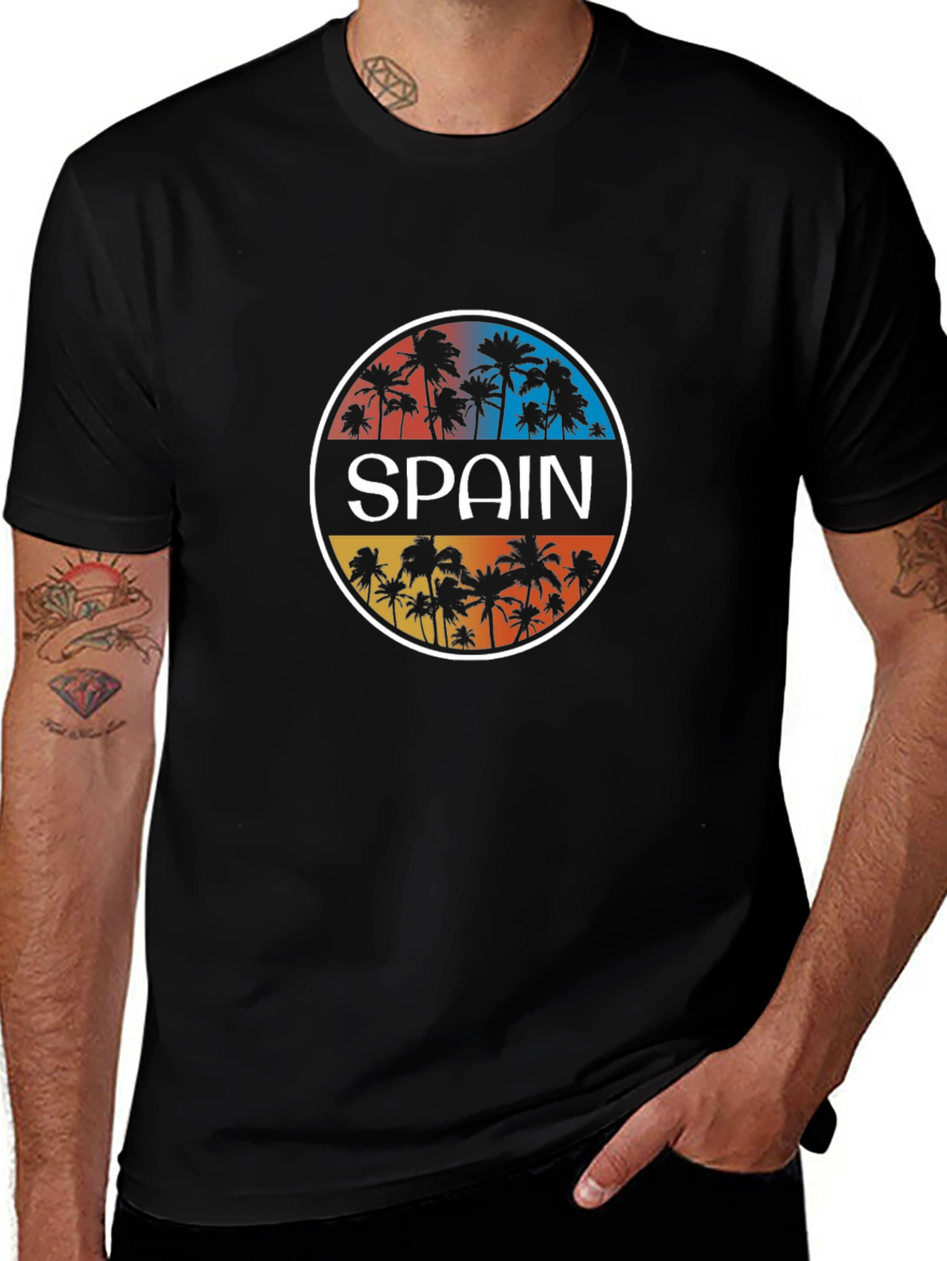 Spain Palm Tree Graphic T-Shirt