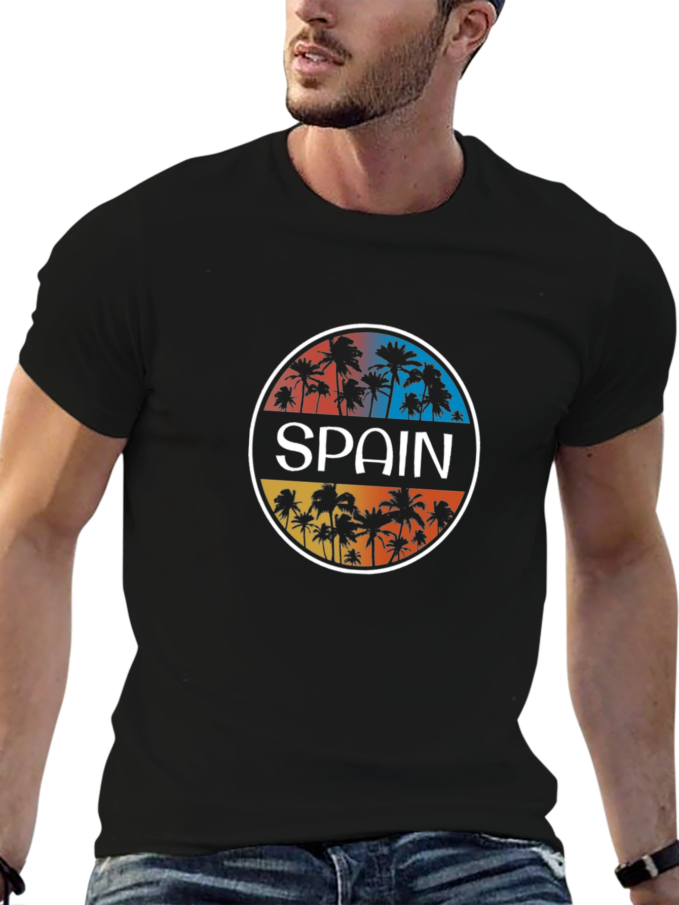 Spain Palm Tree Graphic T-Shirt
