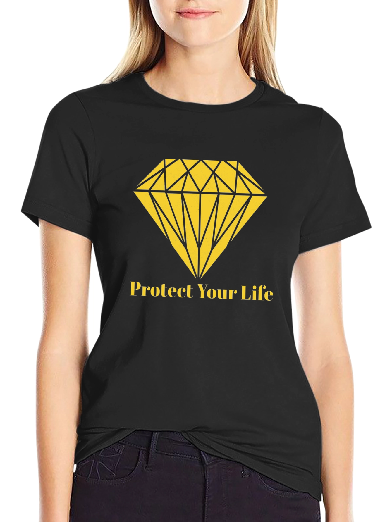 Protect Your Life Diamond Graphic T-Shirt