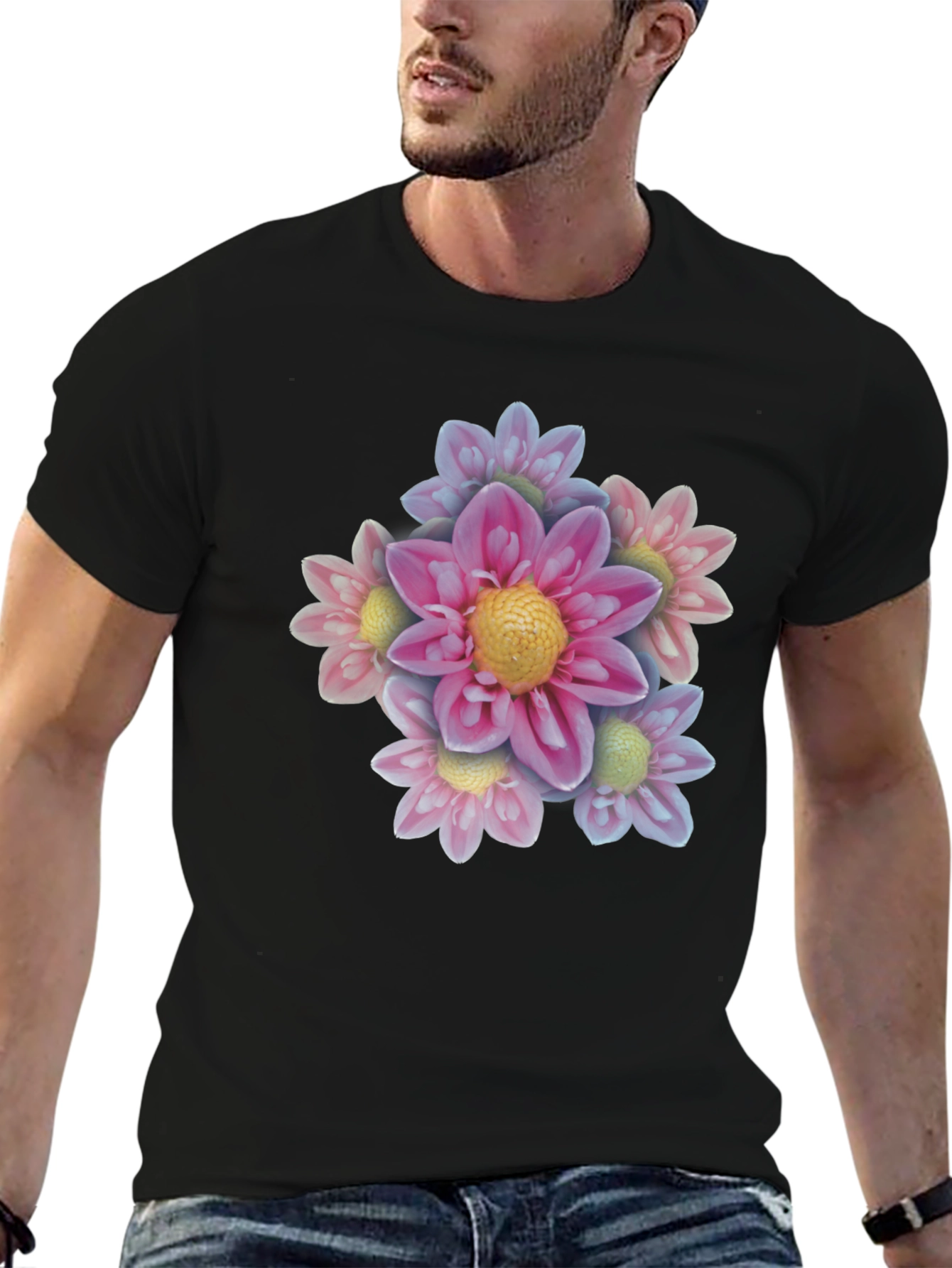 Floral Bouquet Black T-Shirt