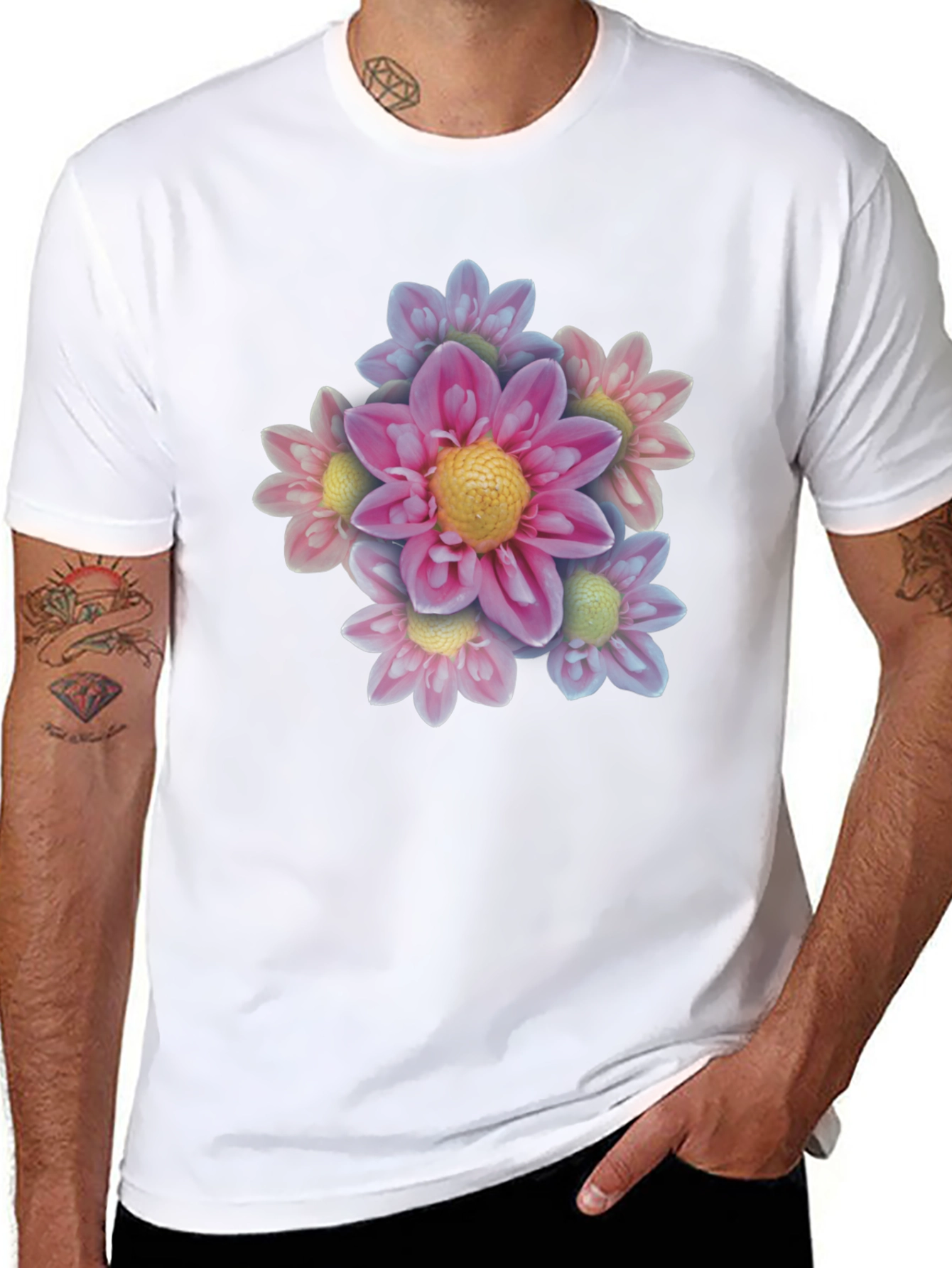 Floral Bouquet Black T-Shirt