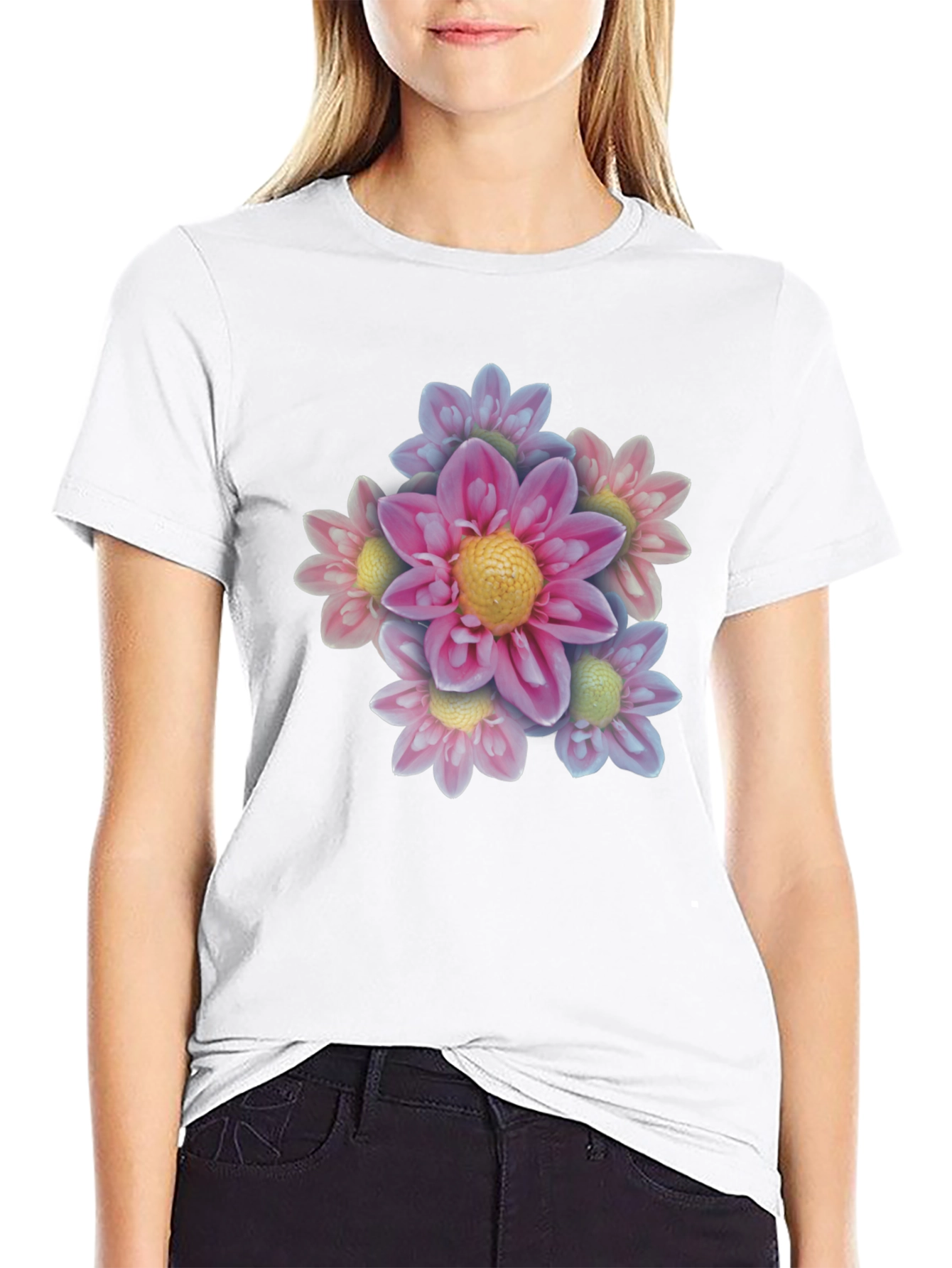 Floral Bouquet Black T-Shirt