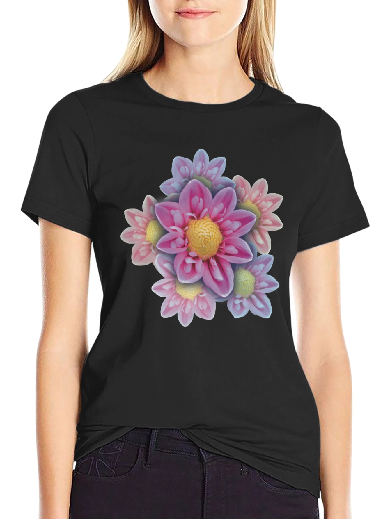 Floral Bouquet Black T-Shirt