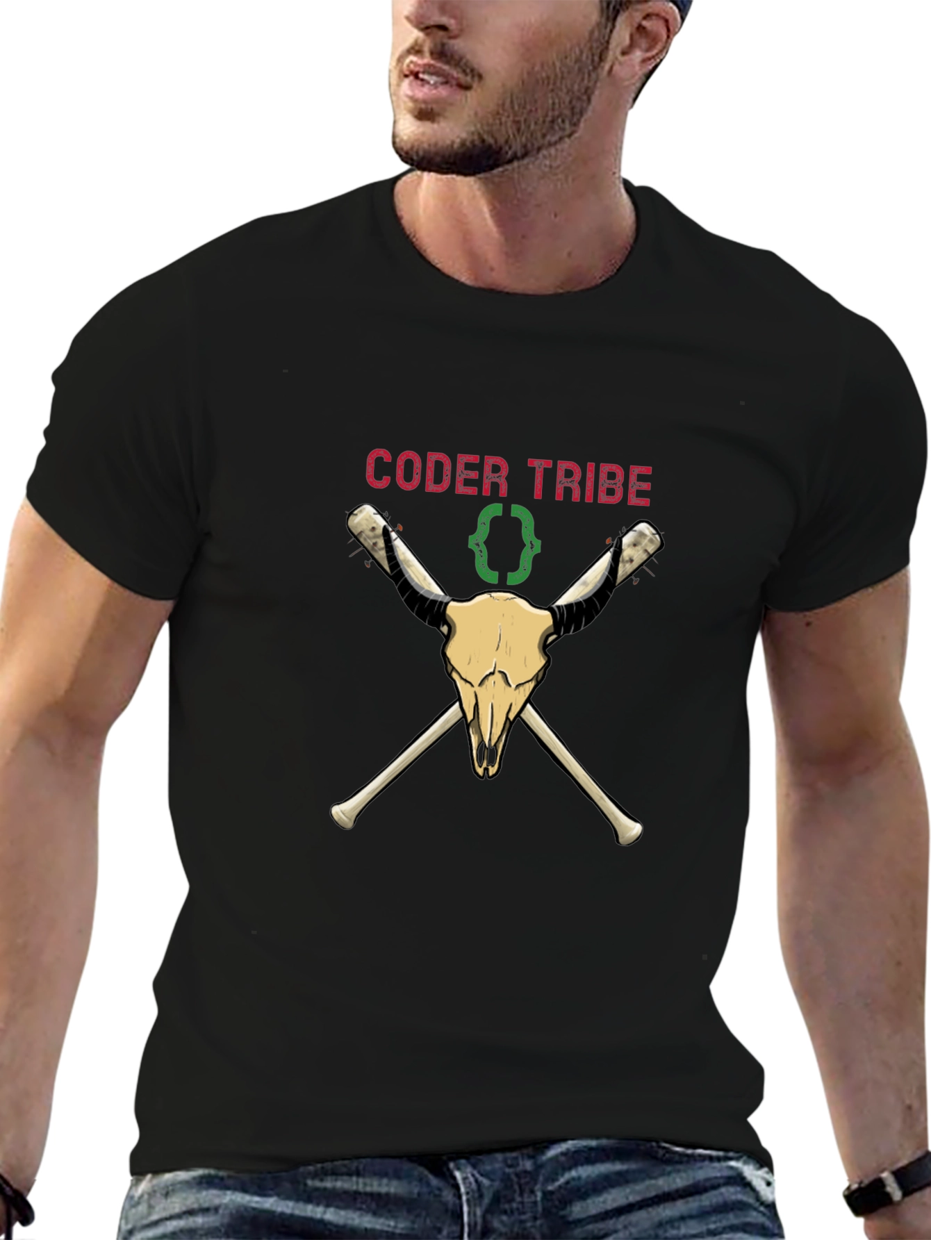 Coder Tribe Skull T-Shirt - Programming Humor Tee
