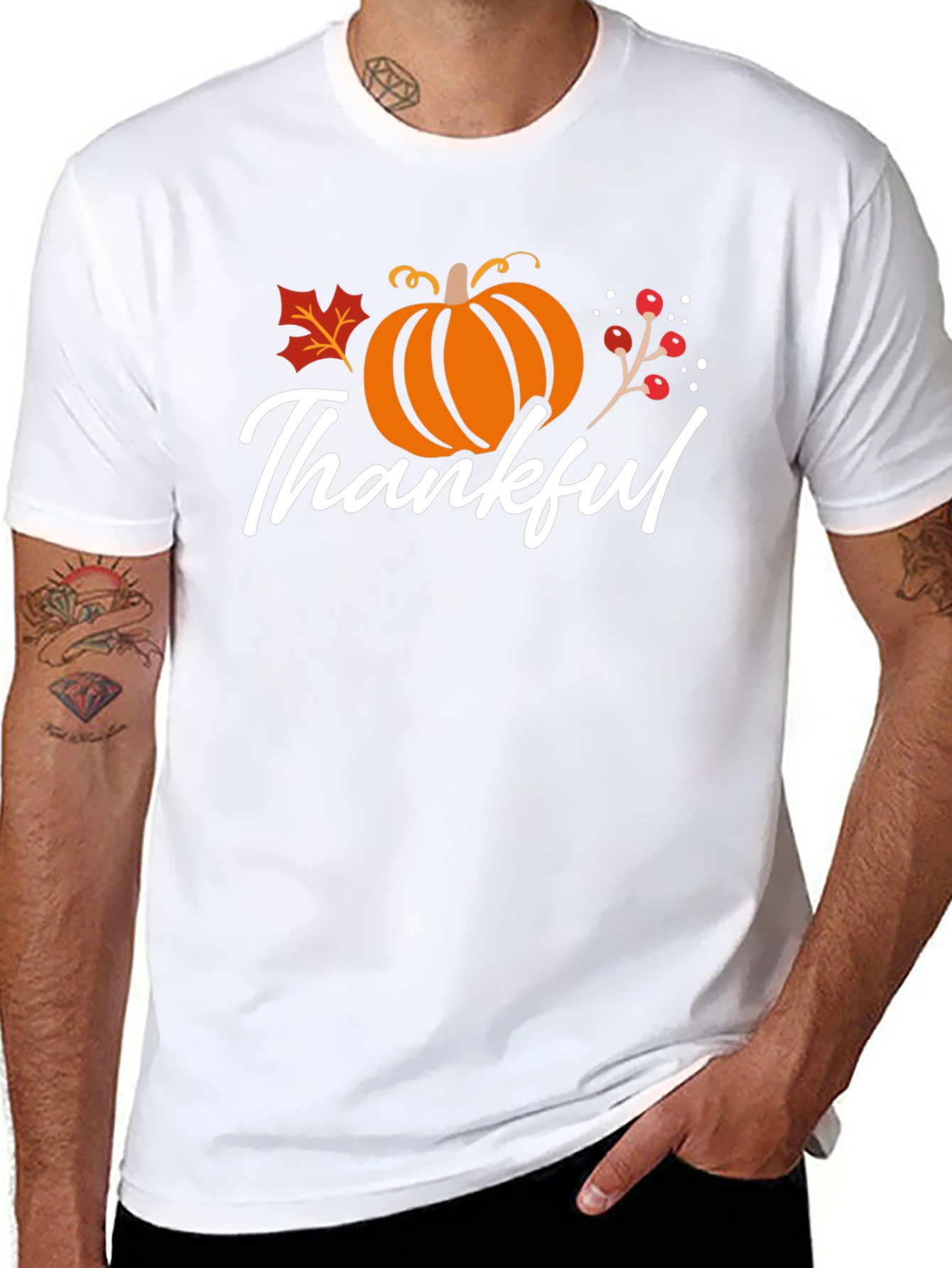 Thankful Fall Pumpkin Graphic T-Shirt