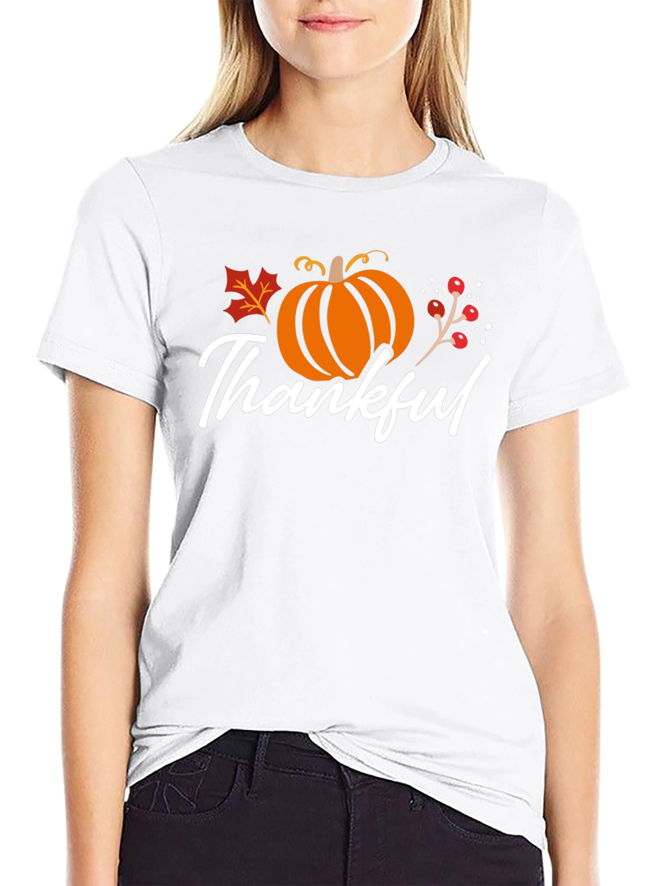 Thankful Fall Pumpkin Graphic T-Shirt