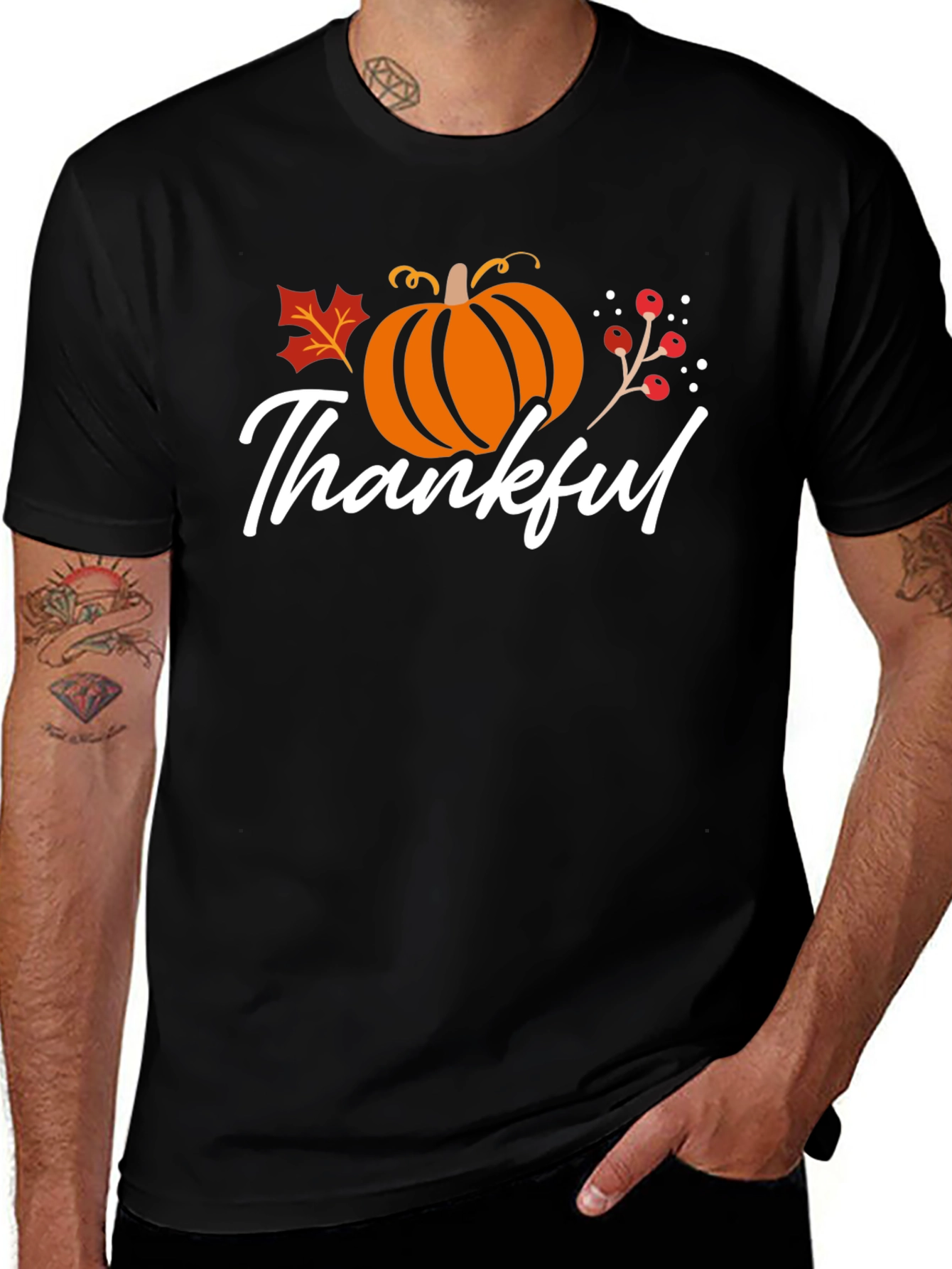 Thankful Fall Pumpkin Graphic T-Shirt