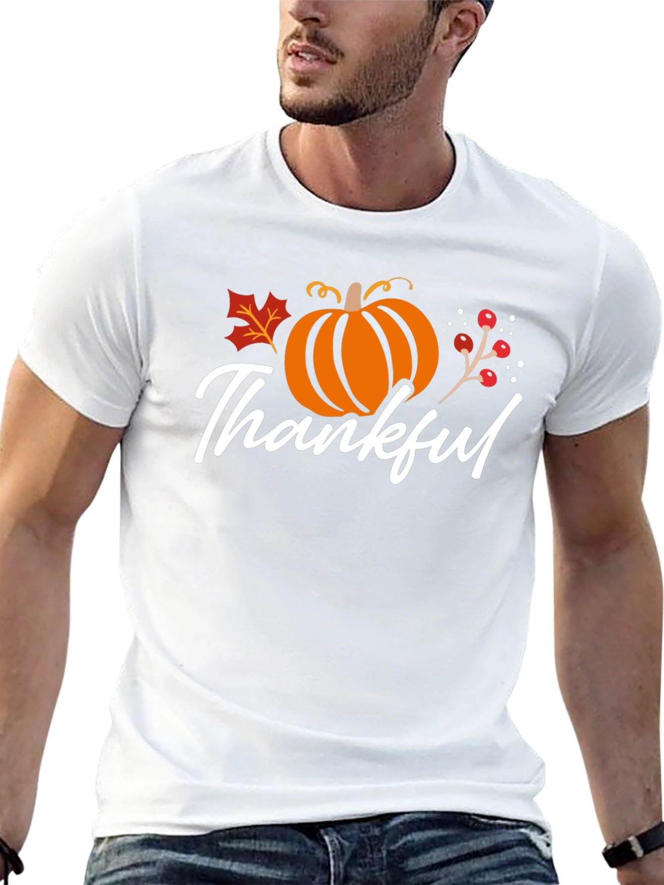 Thankful Fall Pumpkin Graphic T-Shirt