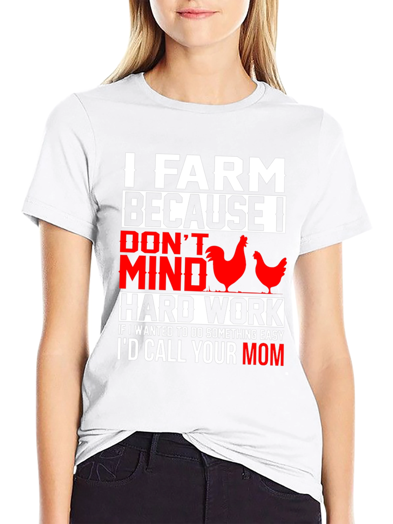 I Farm Because T-Shirt: Funny Farmer Gift
