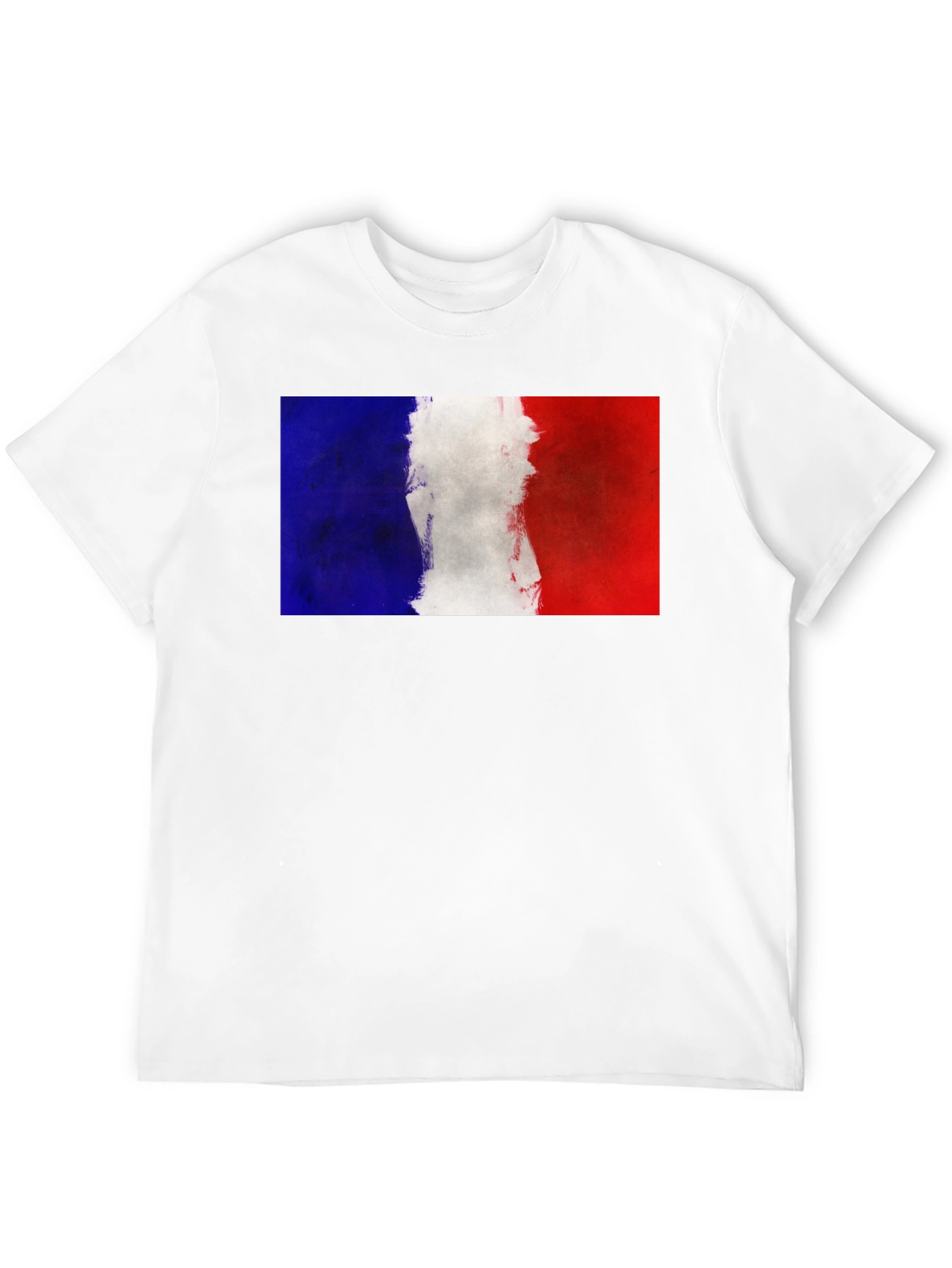 French Flag Graphic Tee - Black Casual T-Shirt