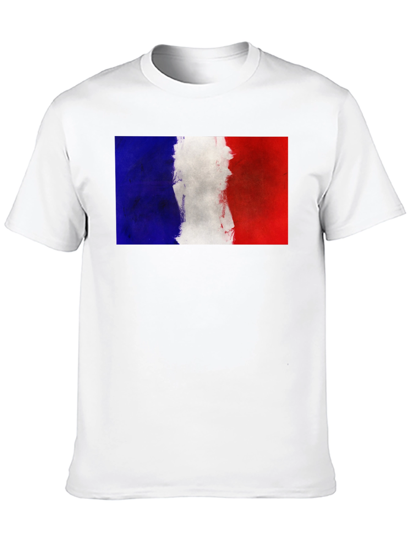French Flag Graphic Tee - Black Casual T-Shirt