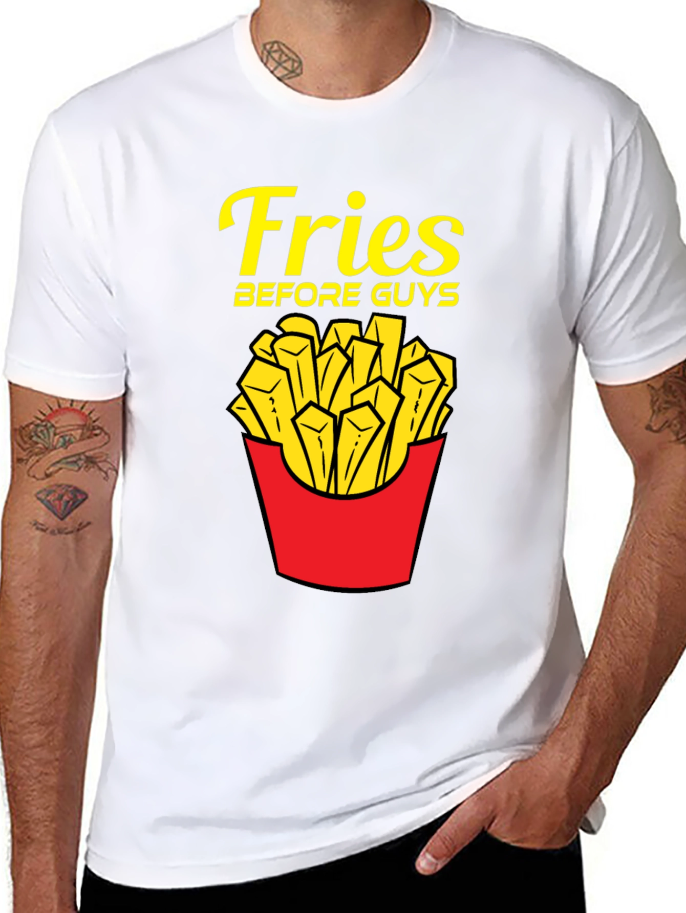 Fries Before Guys T-Shirt - Funny Foodie Tee