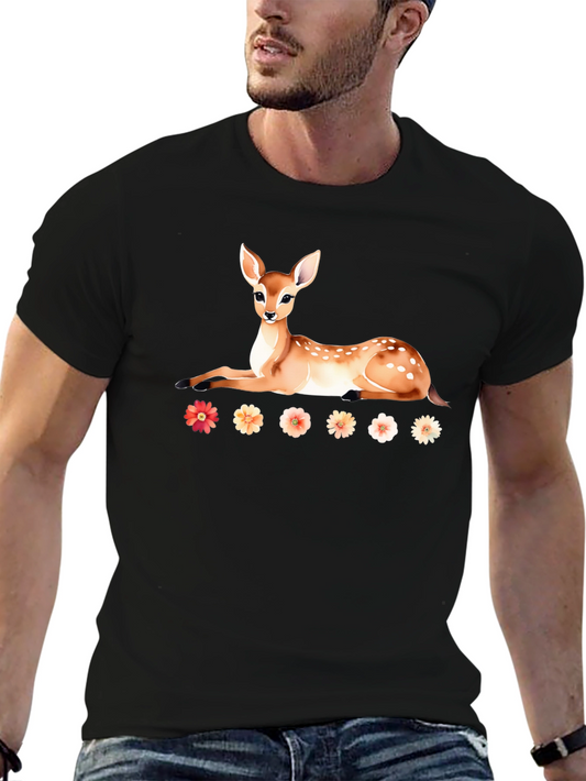 Deer and Floral T-Shirt