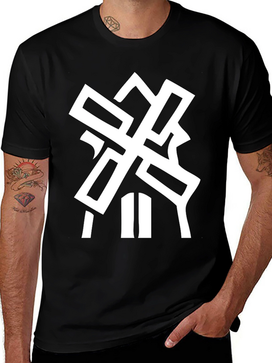 Graphic Print Millennial Windmill Black T-Shirt