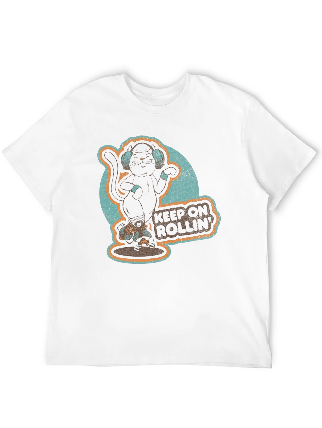 Cool Cat Roller Skating Graphic Tee