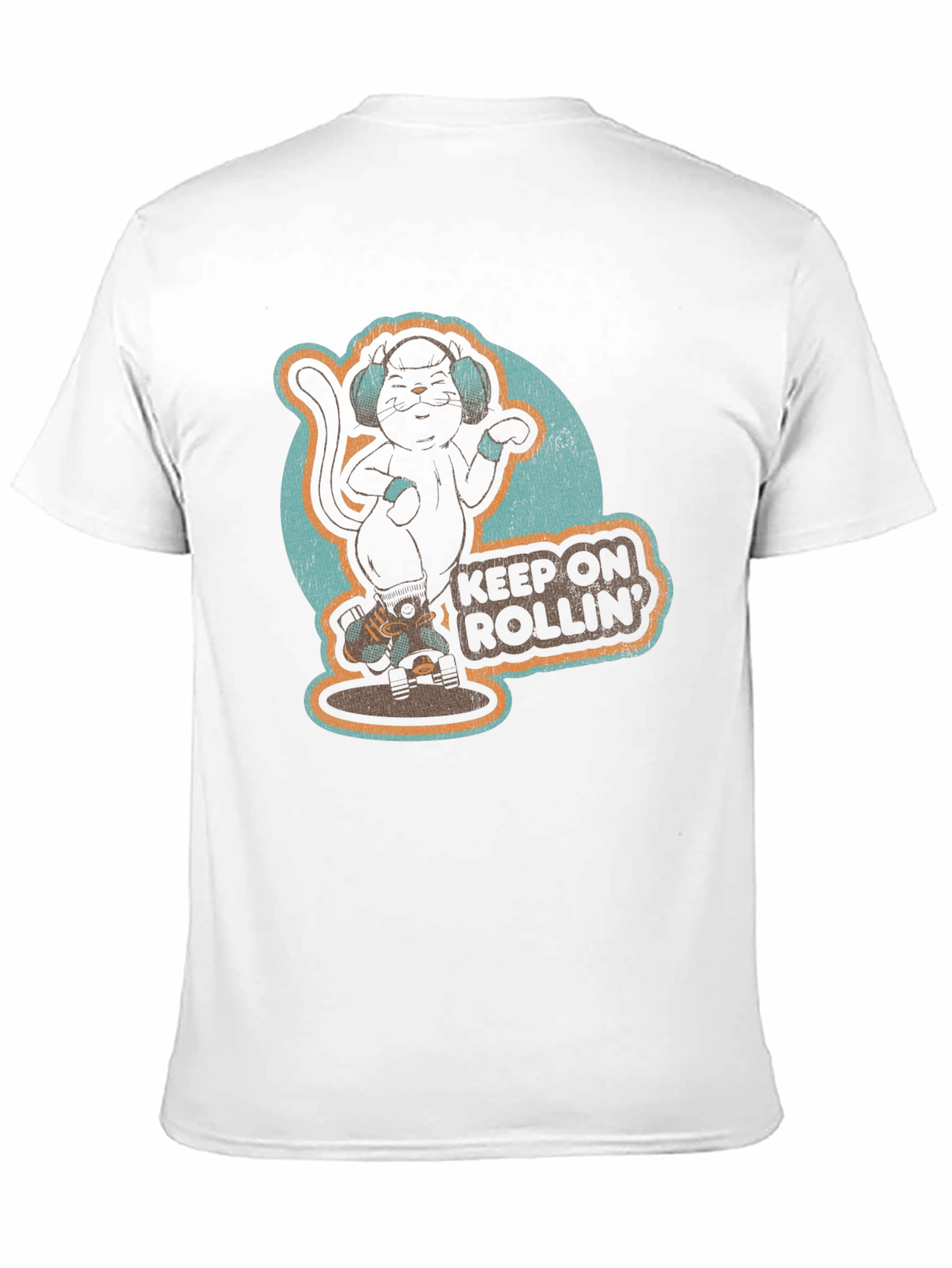 Cool Cat Roller Skating Graphic Tee