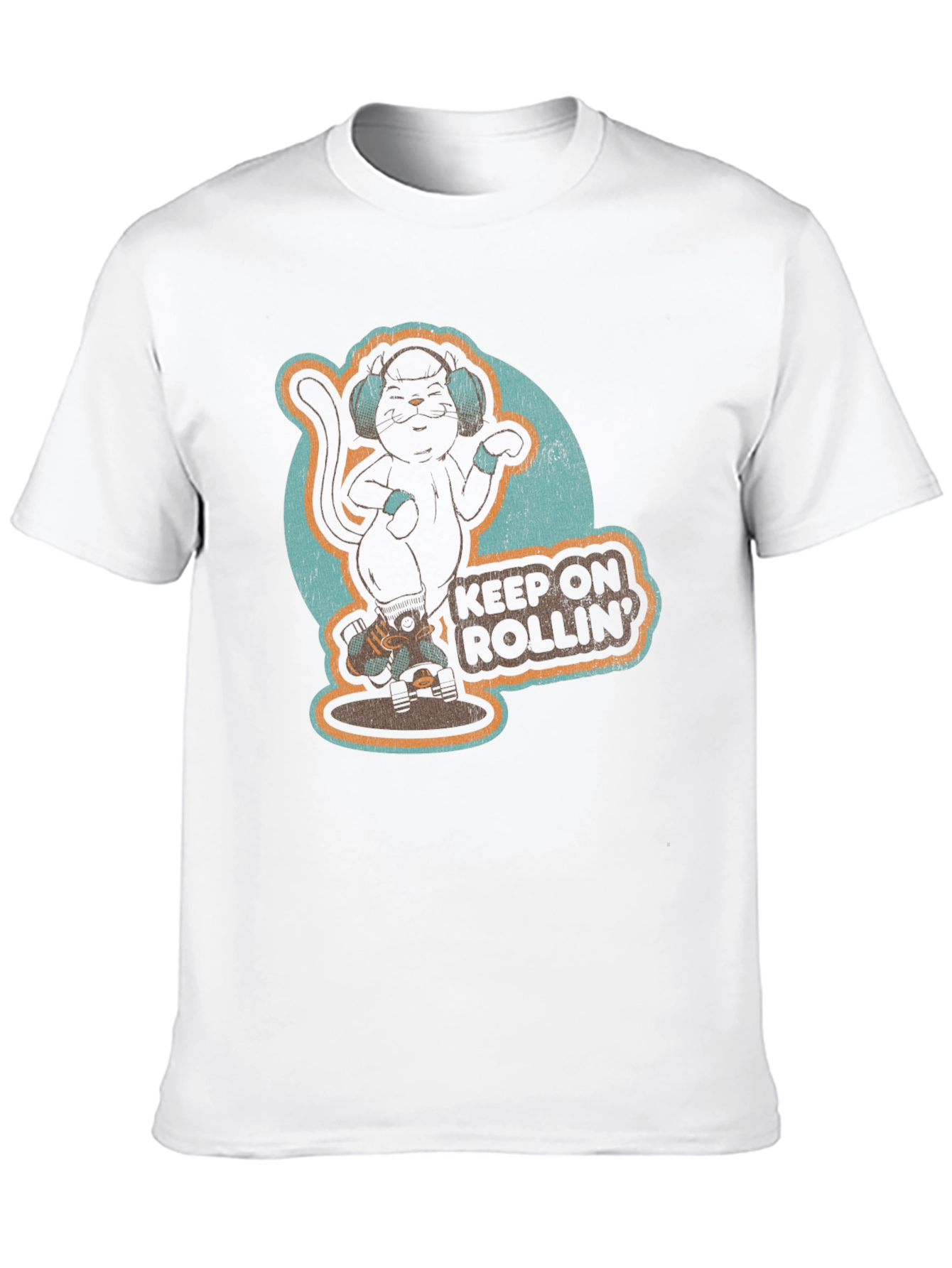 Cool Cat Roller Skating Graphic Tee