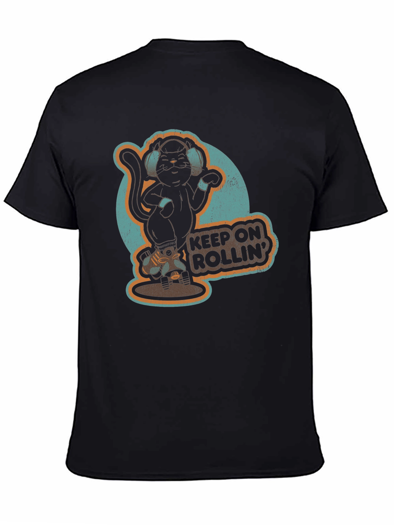 Cool Cat Roller Skating Graphic Tee